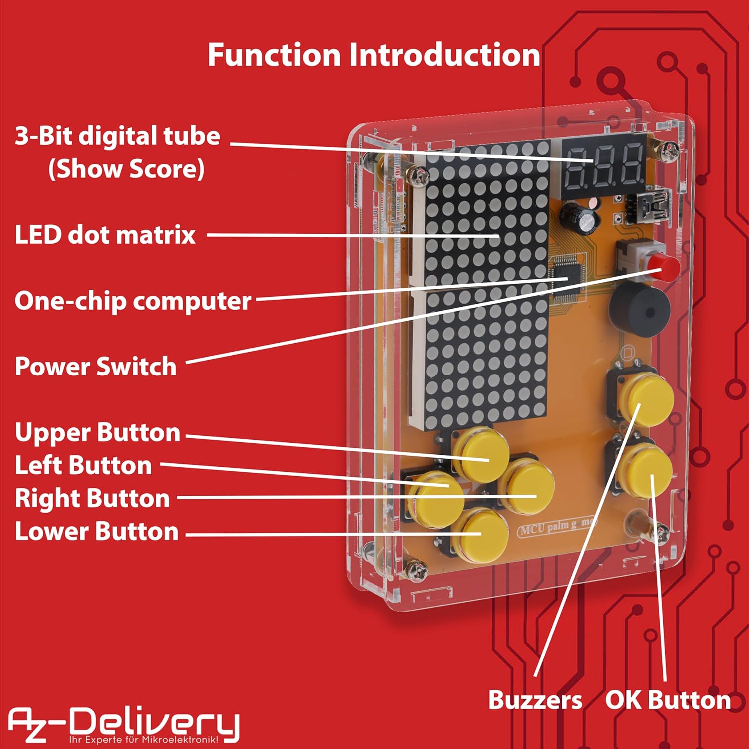 Thumbnail 6 de AZDelivery Kit elettronica fai da te per console retrò portatile (con istruzioni e kit di saldatura)
