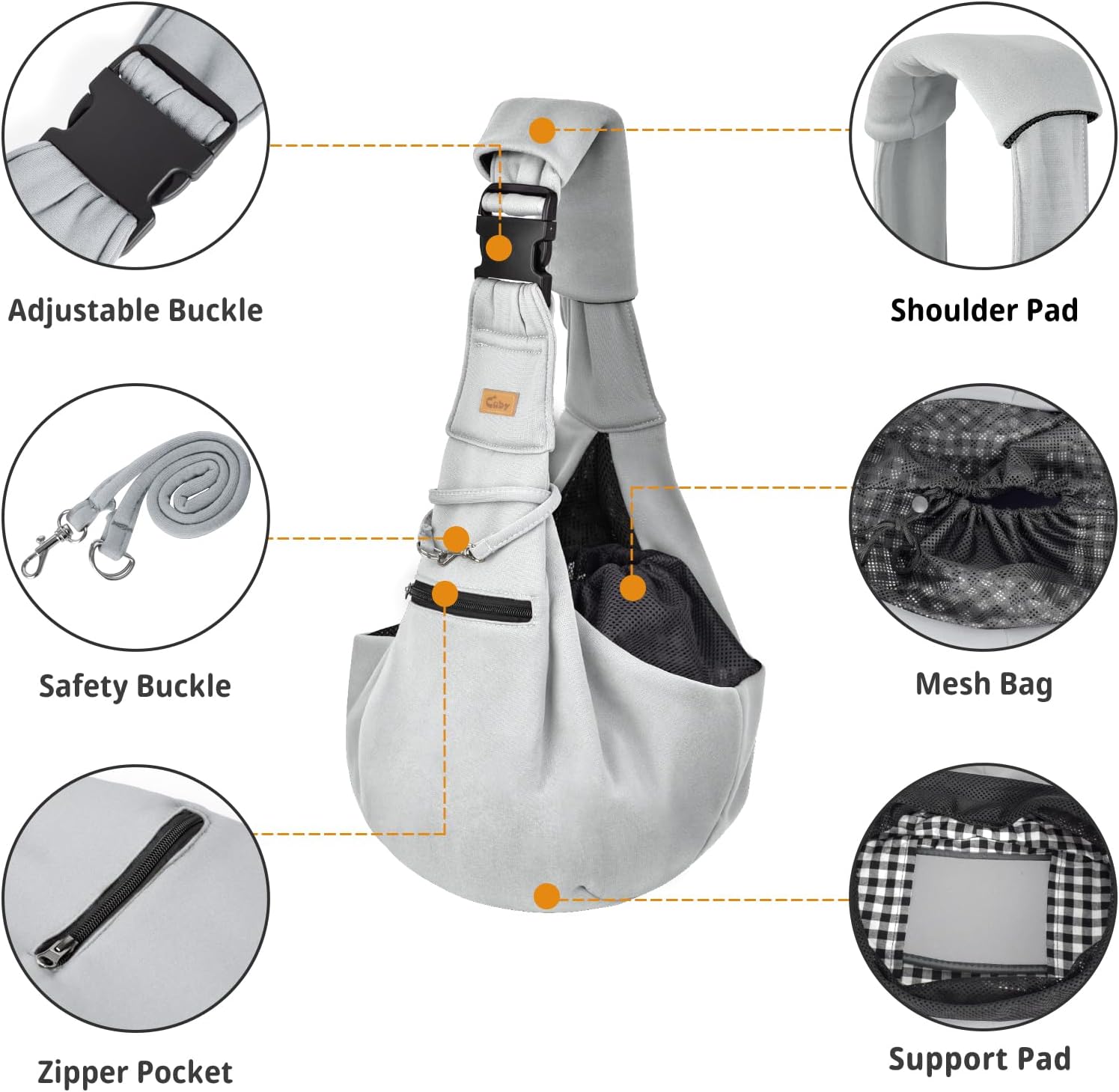 Detalle 2 de CUBY Puppy Carrier 13 lb mesh sling