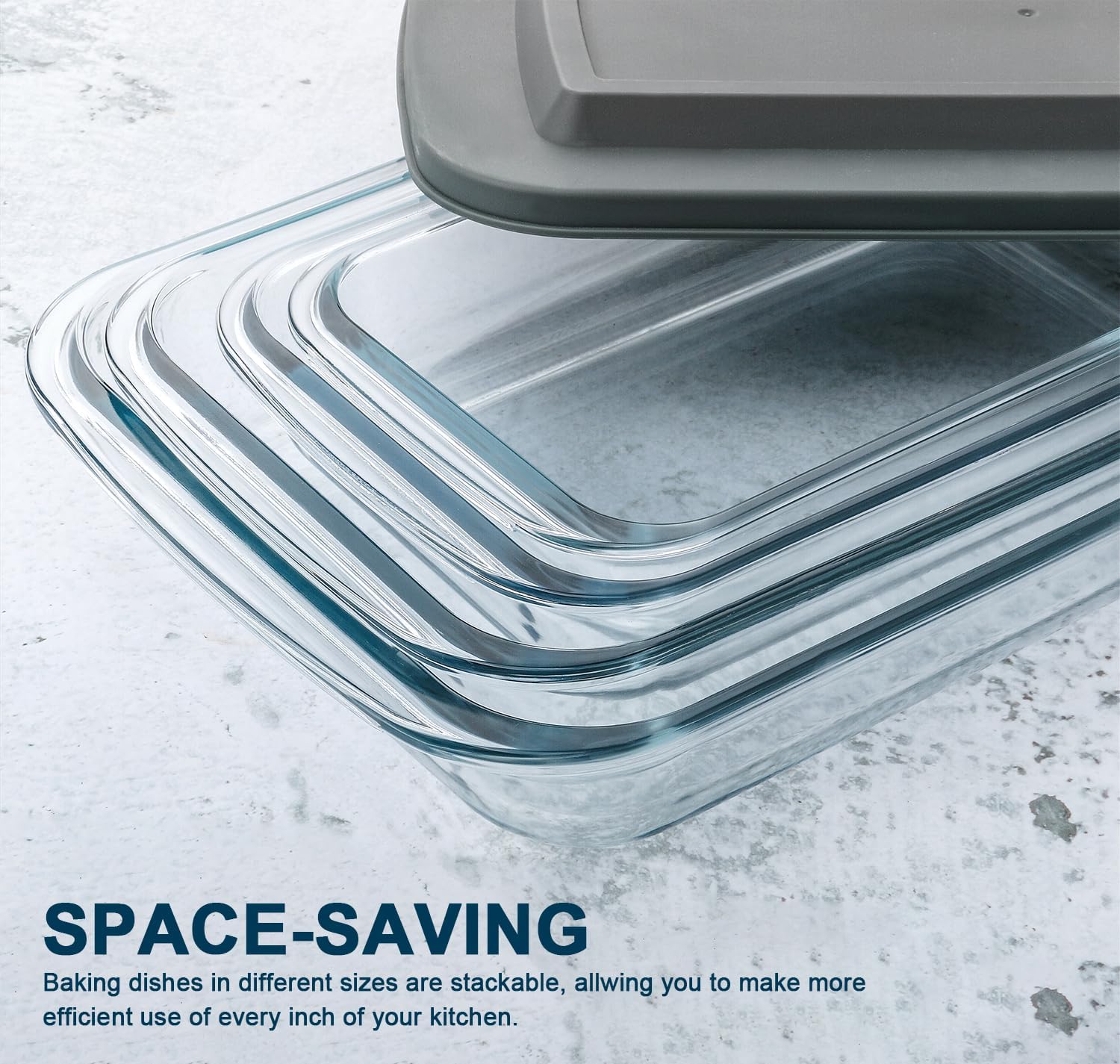 Thumbnail 2 de 8-Piece Deep Glass Baking Dish Set with Lids