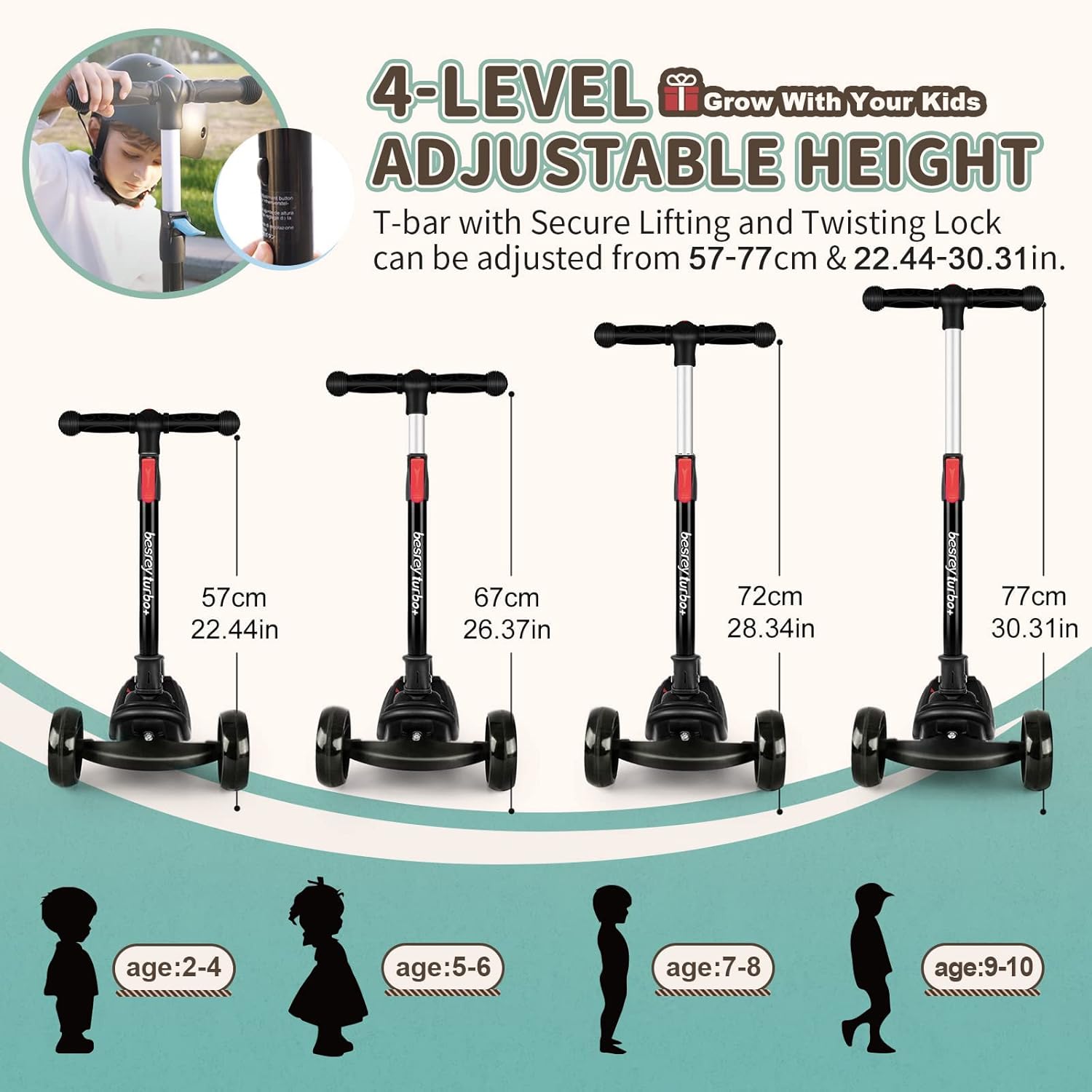 Thumbnail 1 de besrey Big Wheels Tretroller