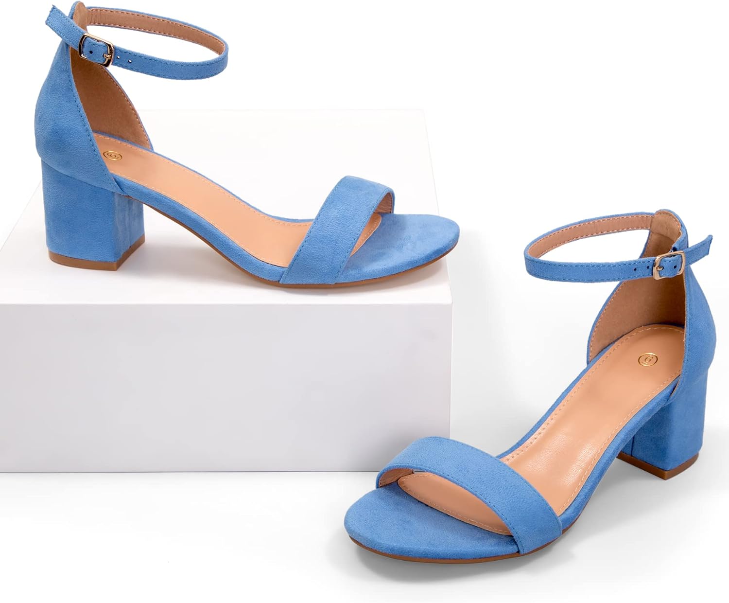 Detalle de mysoft chunky low heel ankle strap sandals