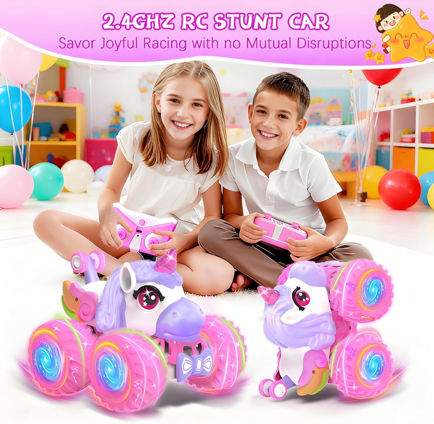 Thumbnail 5 de JOYSINTOY Unicorn RC stunt car for girls, age 3+