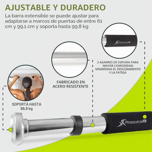 Detalle de ProsourceFit Heavy Duty Doorway Mount Pull Up/Chin-Up Bar: guía de compra y uso práctico