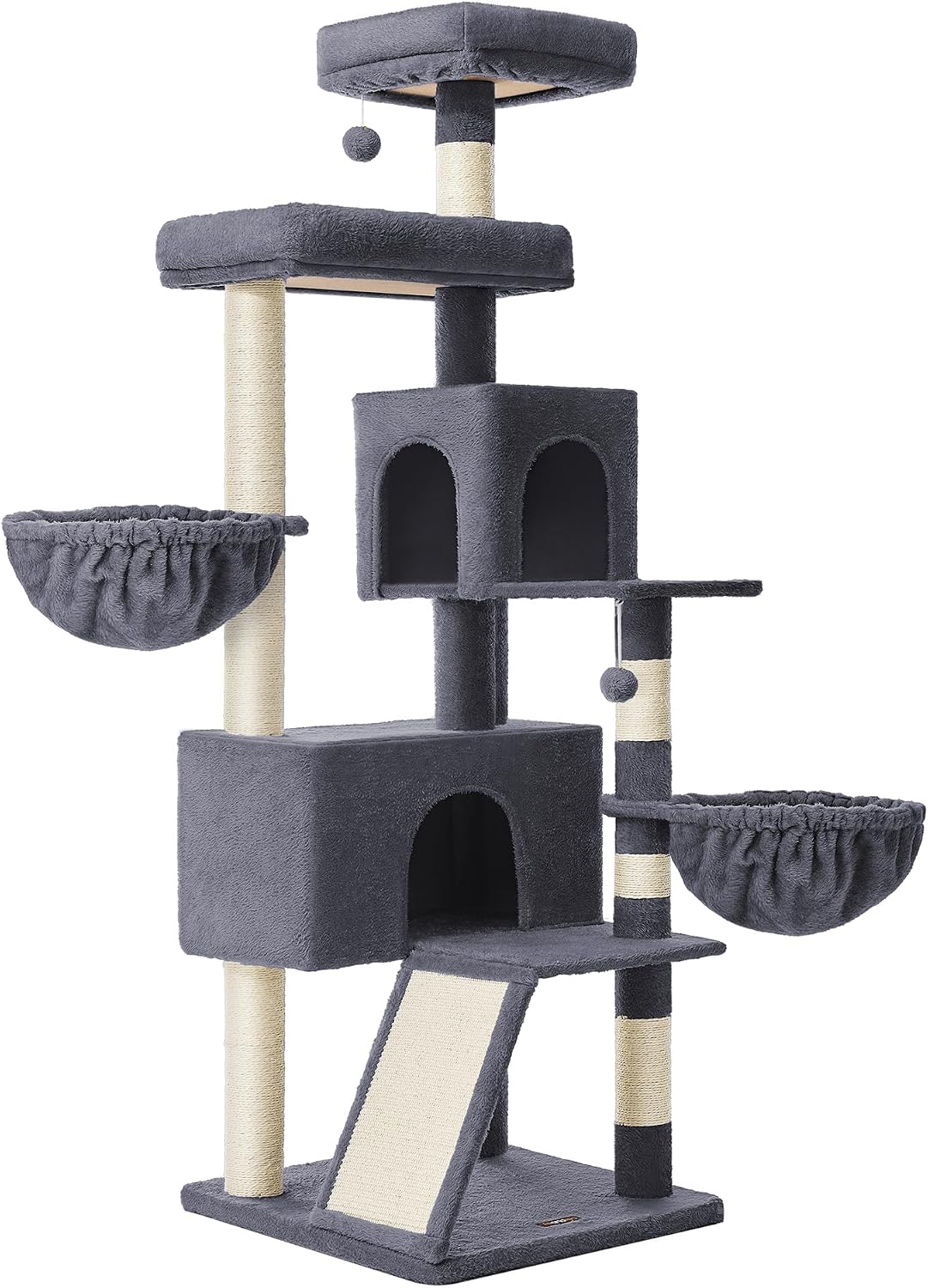 Thumbnail 6 de Feandrea PCT006G01 large cat tree, 174 cm, double condo and sisal posts