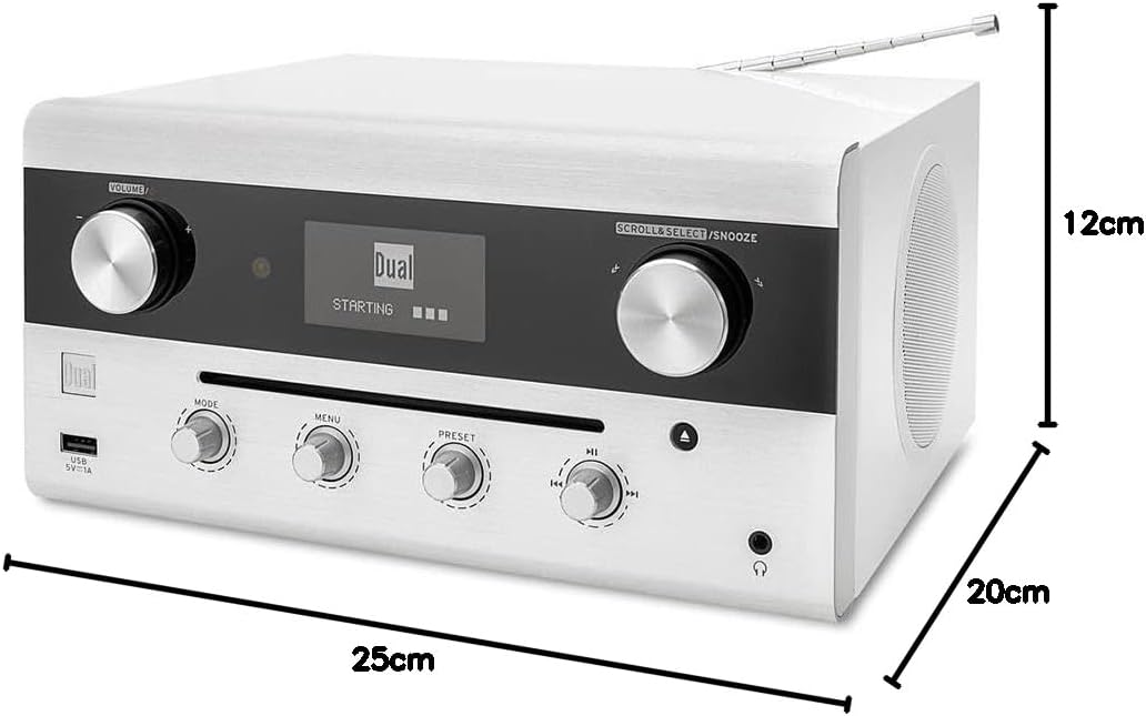 Detalle 2 de Dual CR 900 Phantom – białe radio hybrydowe CD, DAB+, Bluetooth, 20 W RMS
