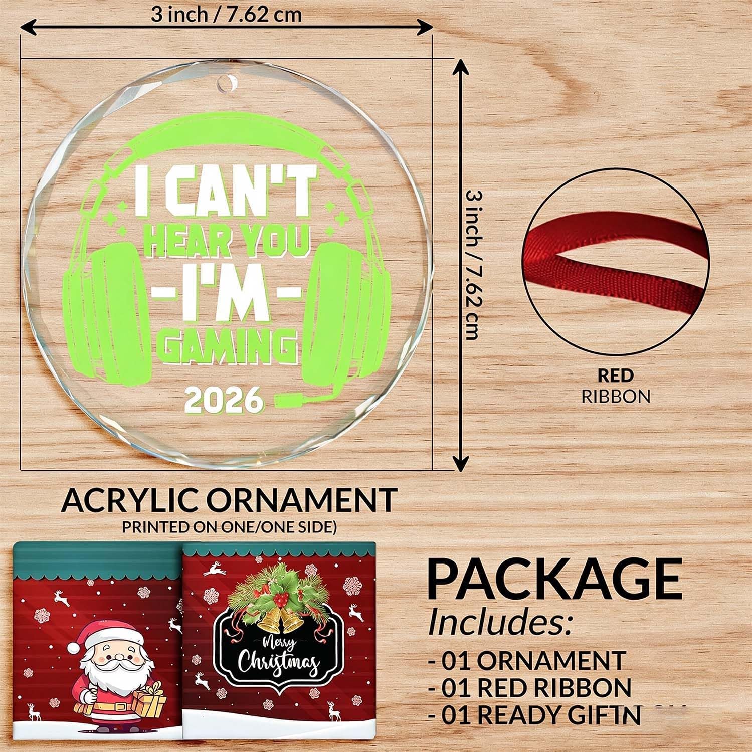 Detalle de Gaming Christmas ornament, glass