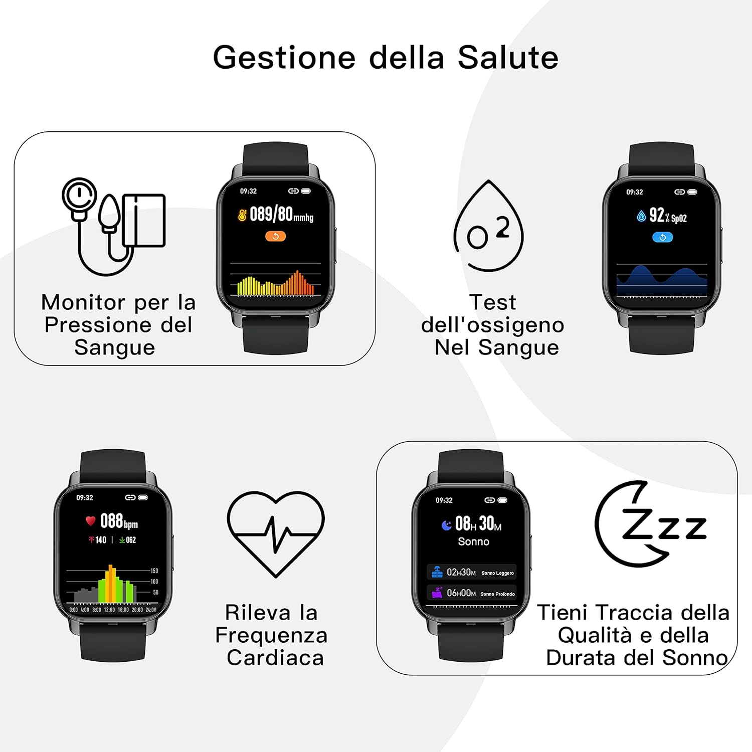 Thumbnail 3 de Popglory Smartwatch Uomo Donna: contapassi, chiamate e assistente vocale AI, con 2 cinturini