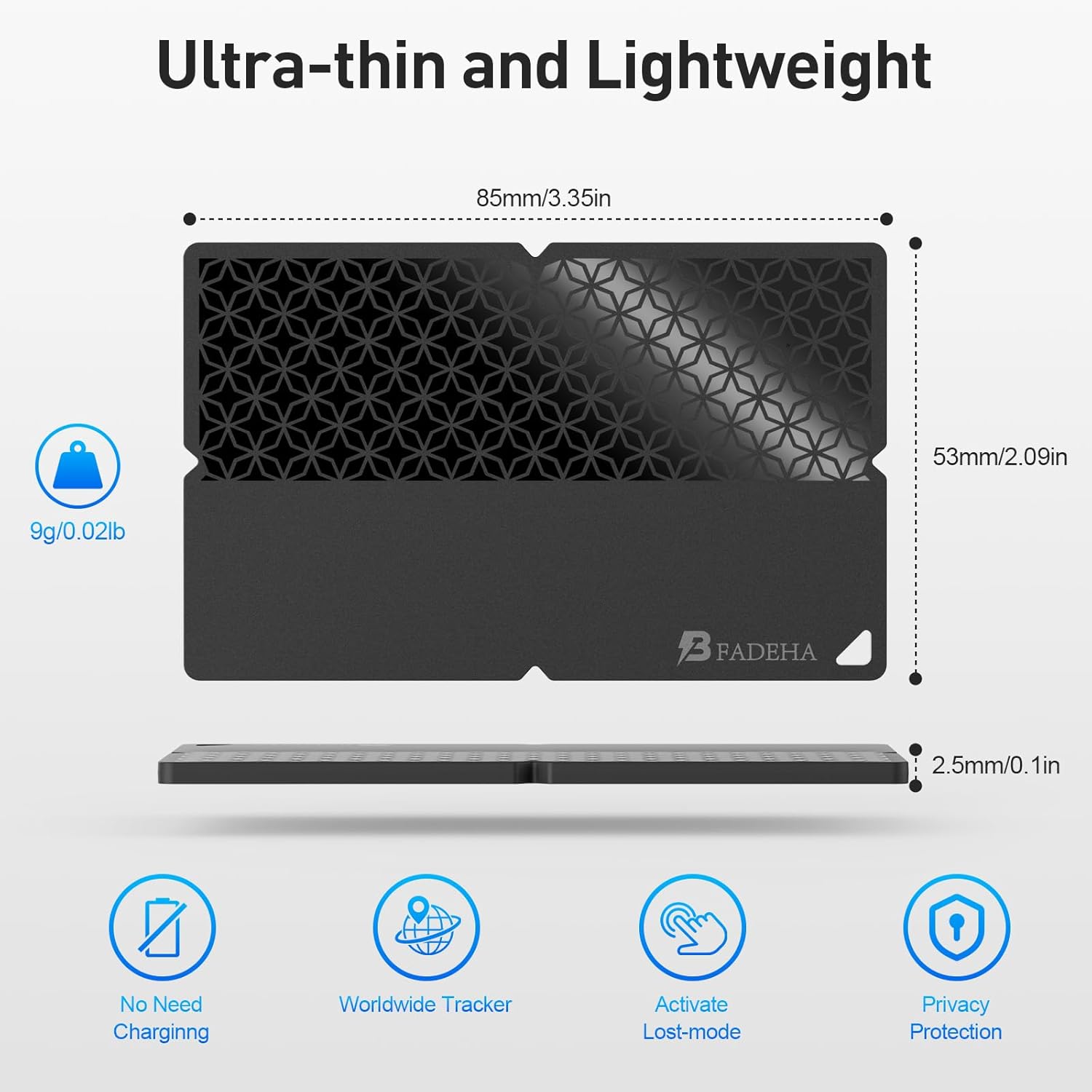 Thumbnail 2 de BFADEHA [Apple MFi Certified] AirTag Card Wallet Tracker – ultra-thin Find My tracker (iOS only)