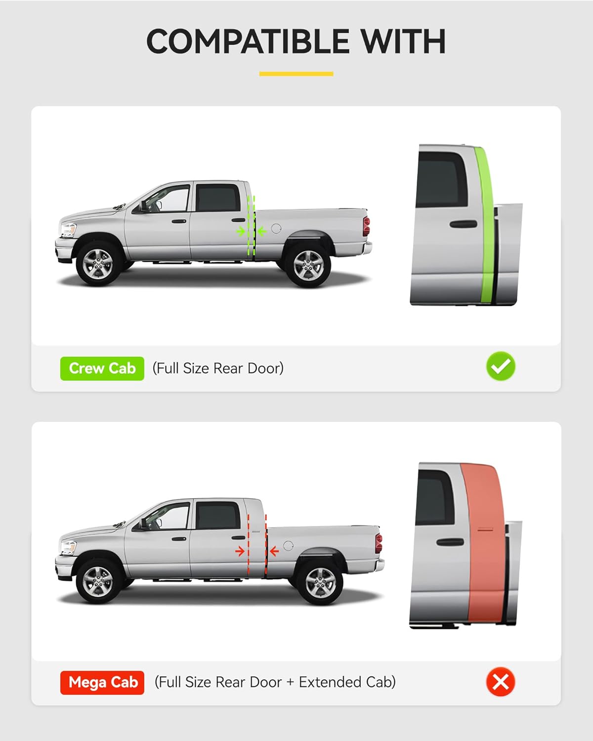 Thumbnail 2 de 3W Black All-Weather TPE Floor Mats for 2019–2026 Ram 2500/3500 Crew Cab (Bucket Seats, Not for PTO Kit Models)