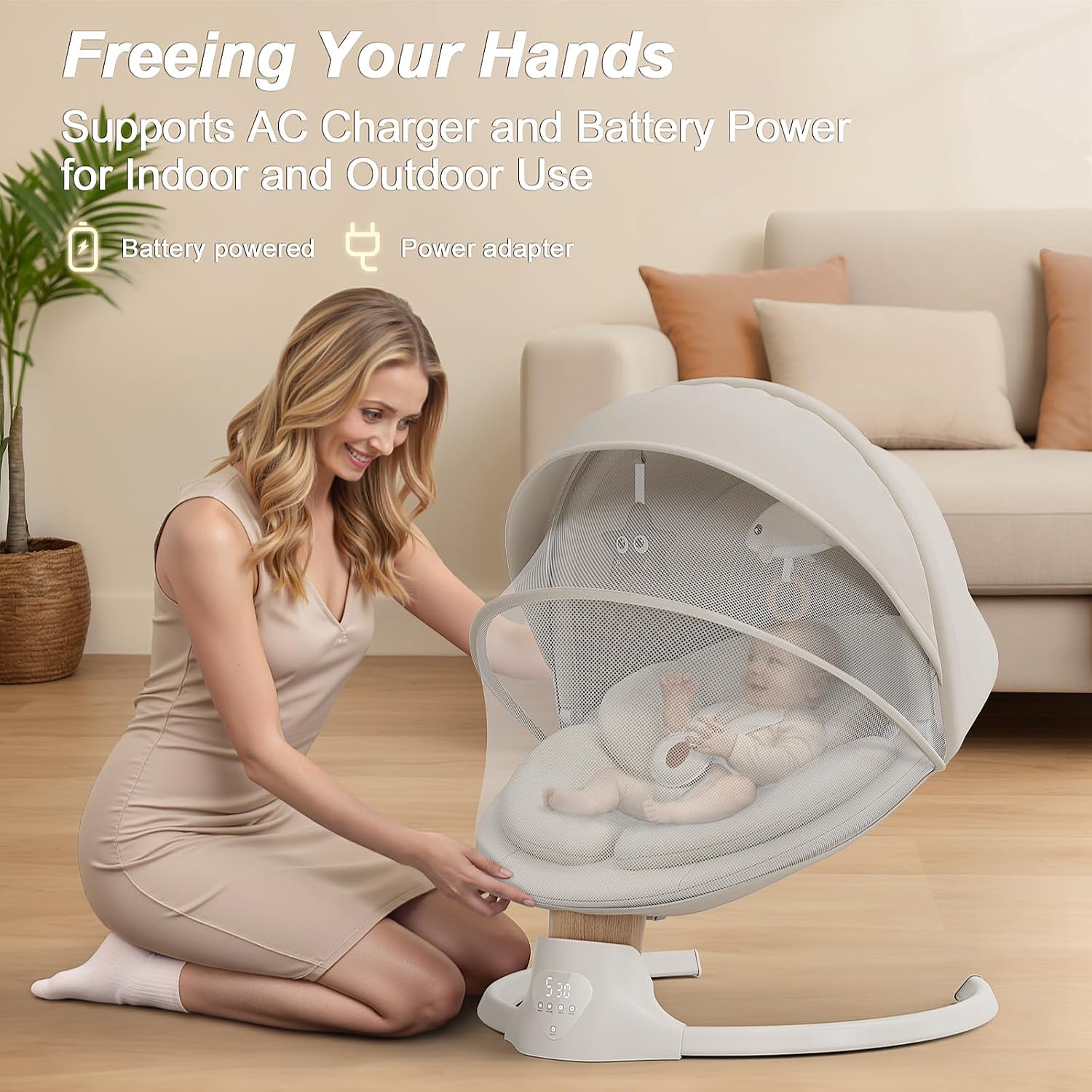 Detalle 2 de FasonBaby Electric Baby Swing, 5 Speeds