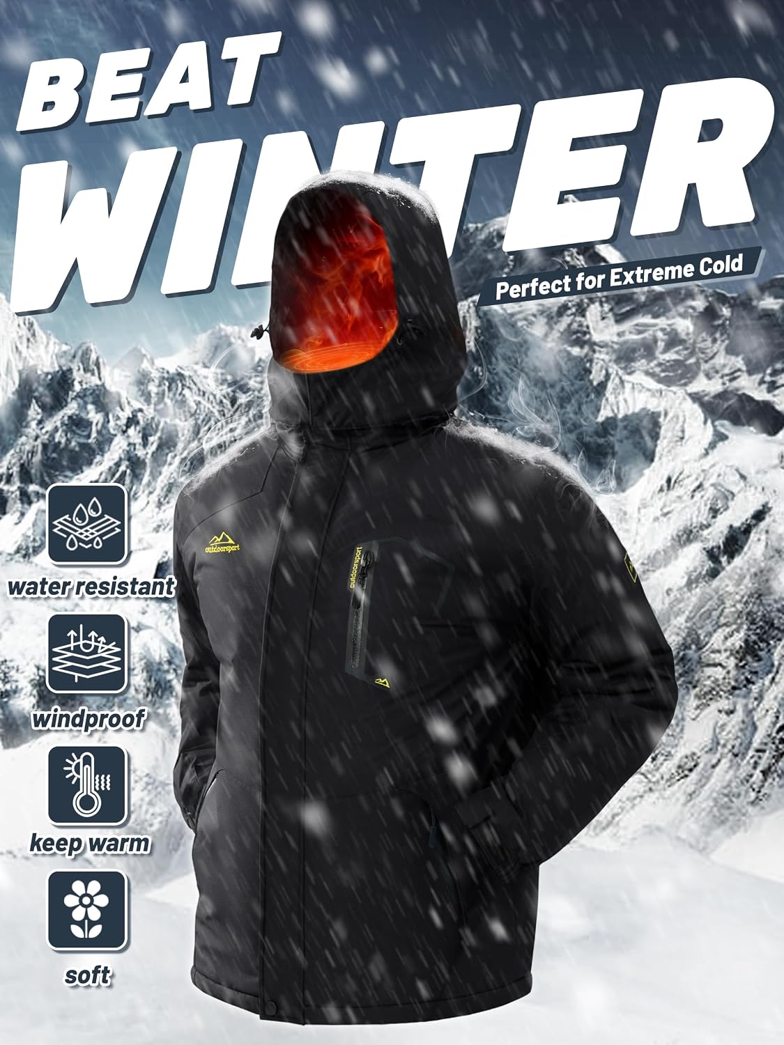 Thumbnail 5 de TACVASEN Men's Winter Skiing Jacket insulated fleece