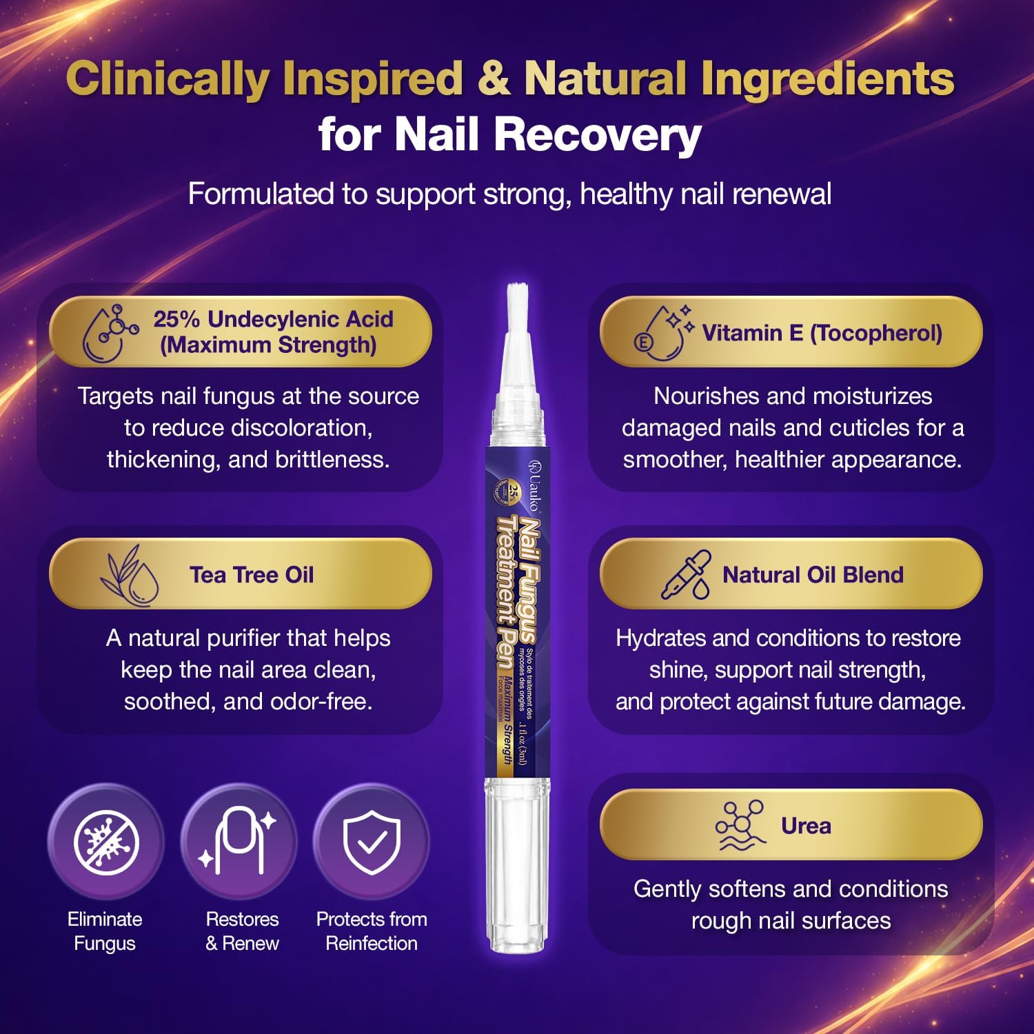 Thumbnail 2 de UAUKO Toenail Fungus Treatment Pen, 25% Undecylenic Acid, Pack of 4