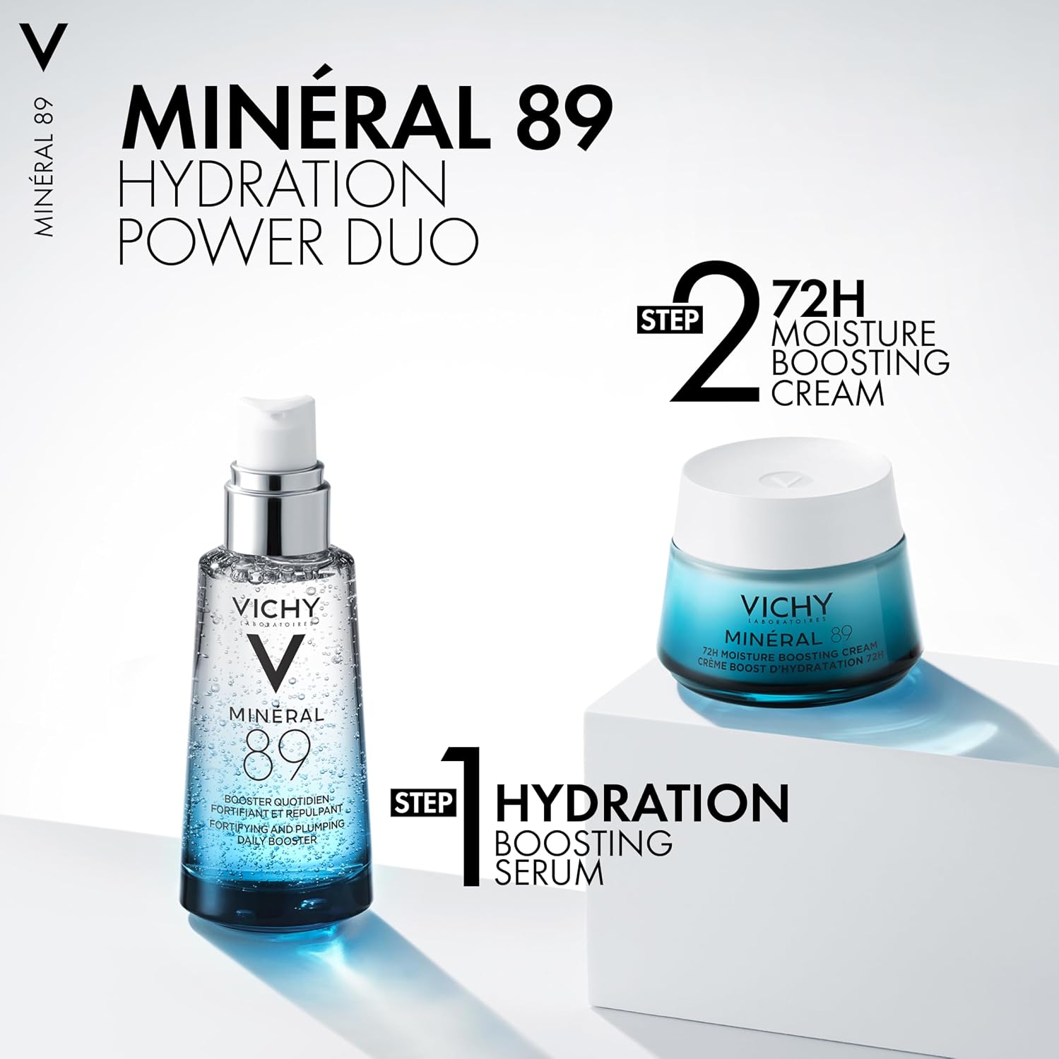 Thumbnail 1 de Vichy Minéral 89 Hydration Duo: Hyaluronic Acid Booster Serum & 72H Moisture Cream (50ml + 50ml)