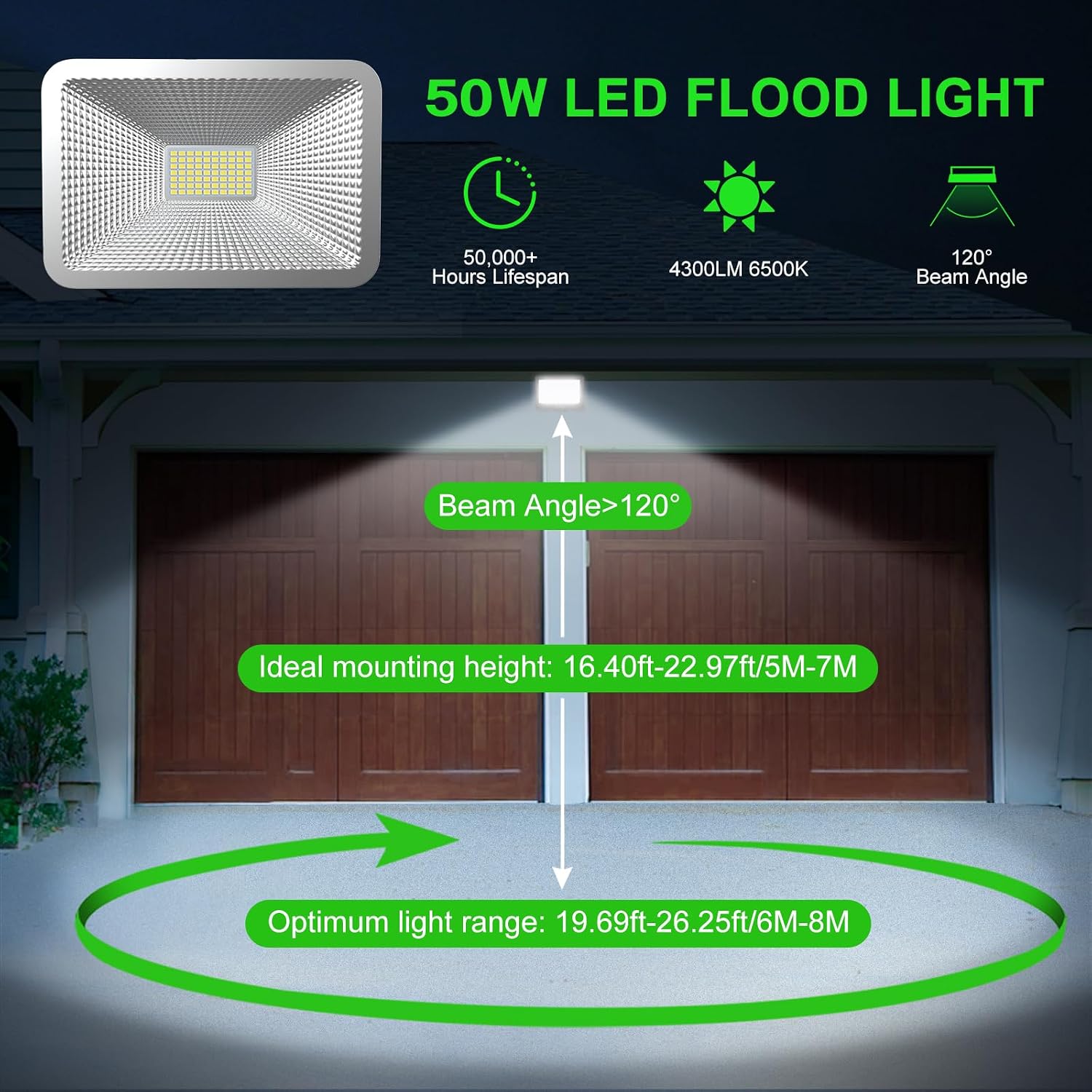 Detalle de CLY Foco LED 50W 2 Pack 4300LM 6500K