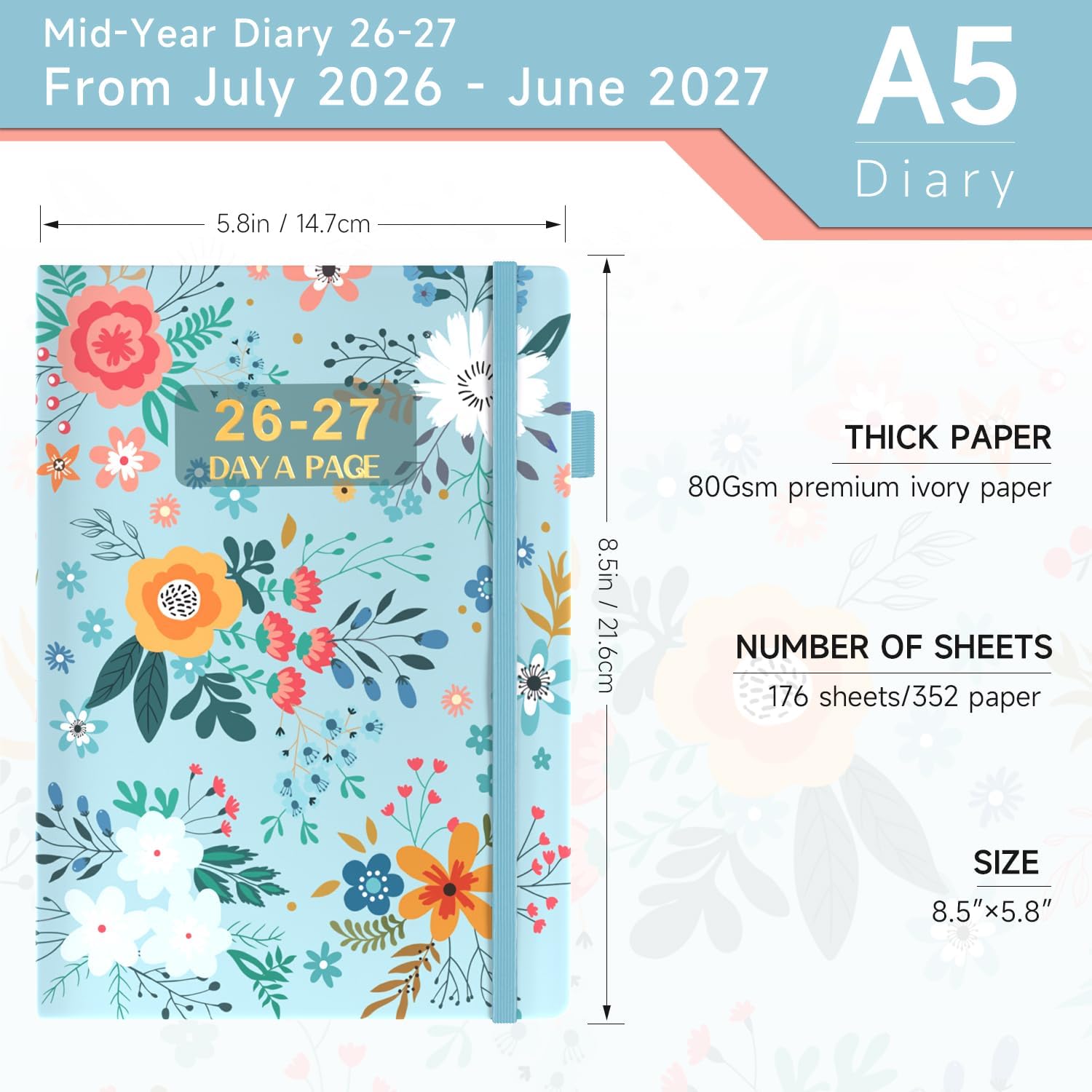 Detalle de Sailingvan Academic Diary 2026–2027: Page A Day, A5