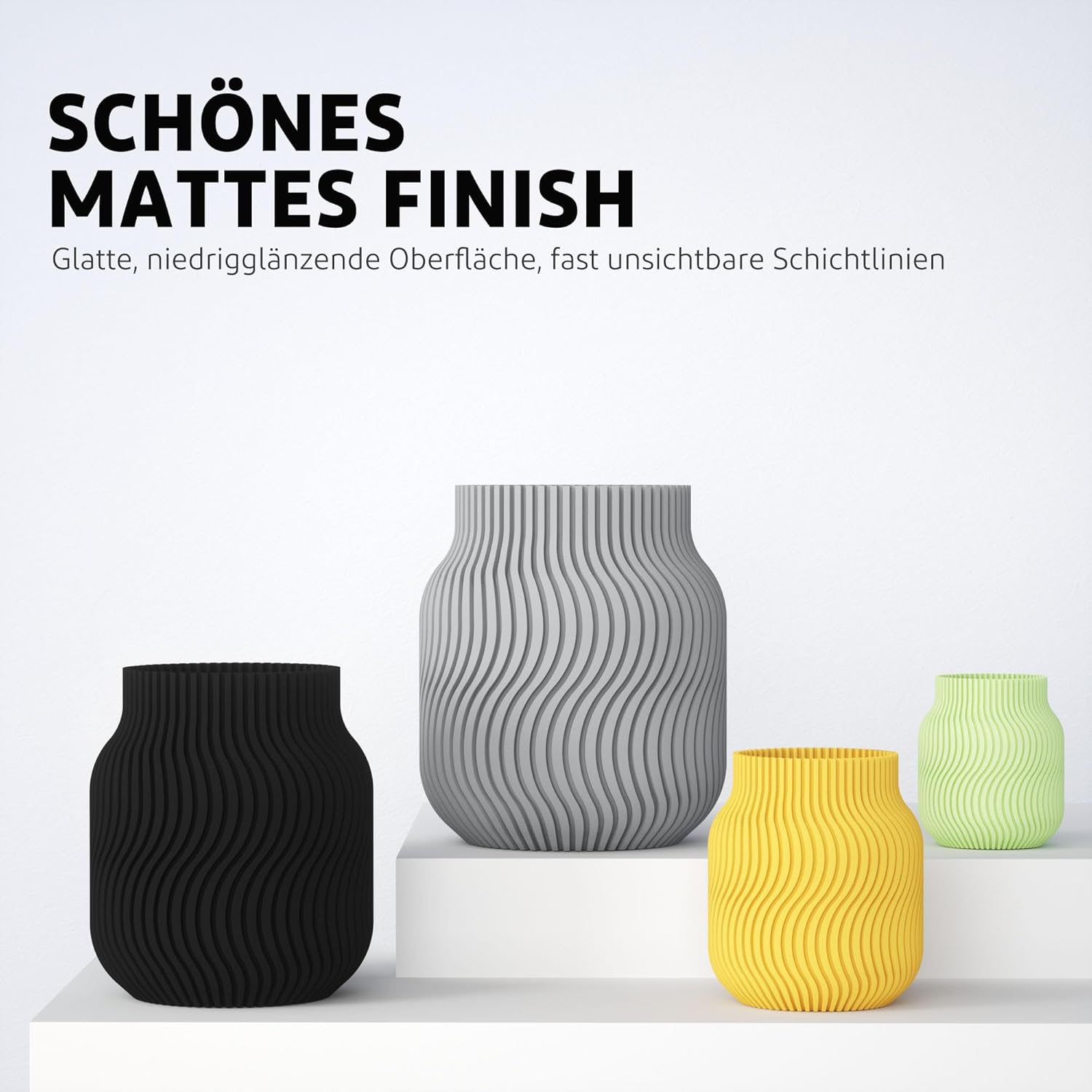 Detalle 2 de ELEGOO Matte PLA Filament 4KG – Schwarz & Weiß, 1,75 mm, 4 Spulen zu je 1 kg