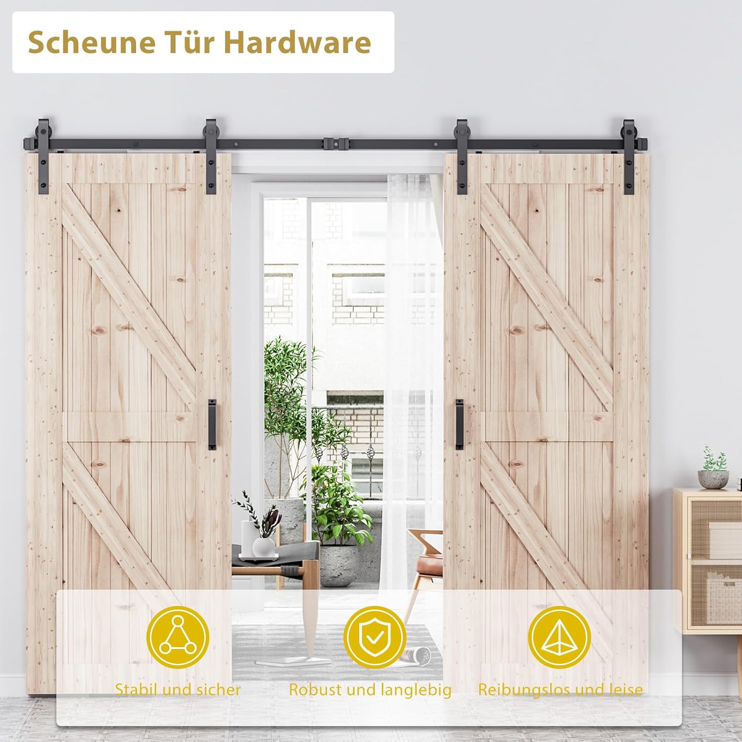 Thumbnail 4 de Schiebetürbeschlag Doppeltür 244 cm für Scheune