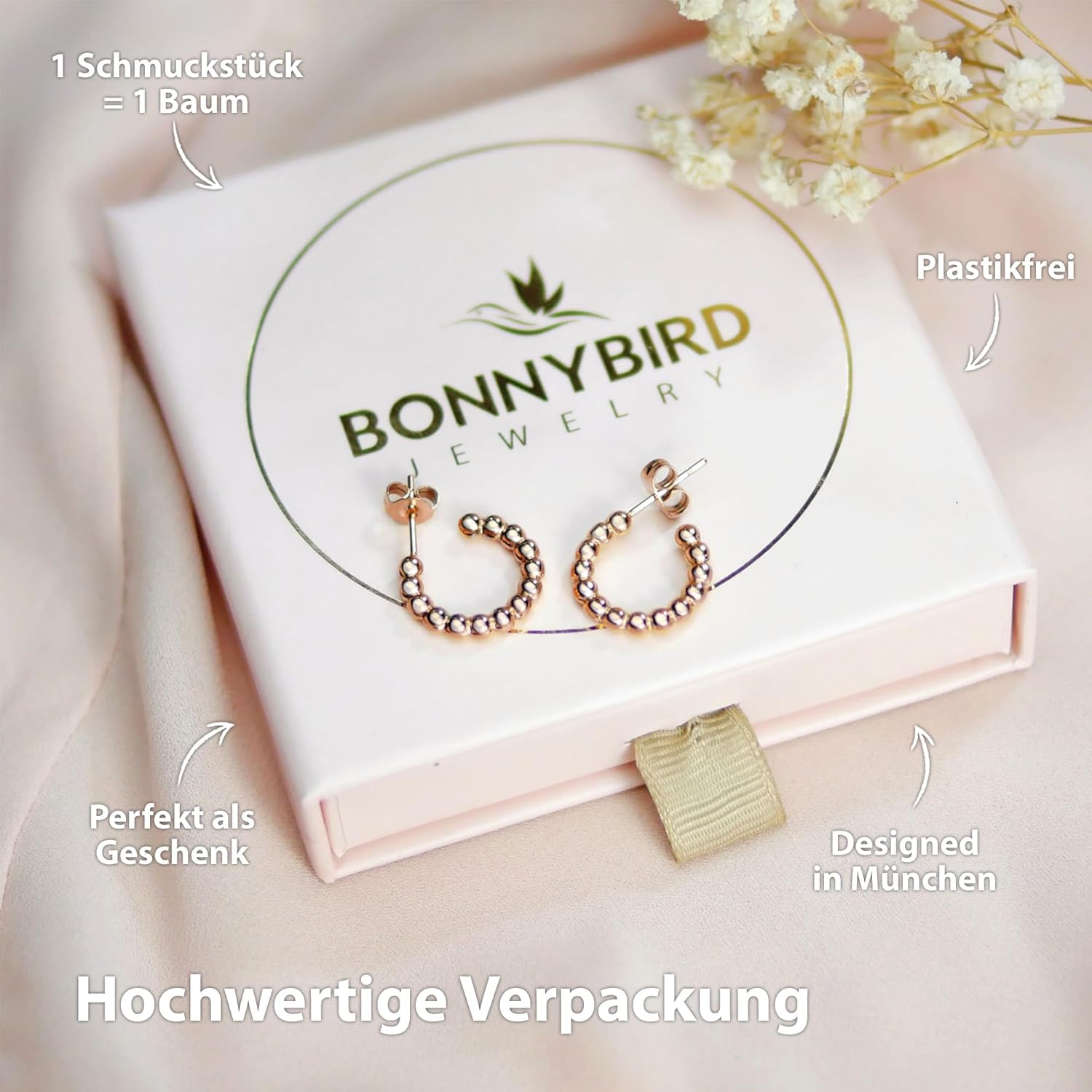 Thumbnail 6 de BONNYBIRD Creolen Rosegold 18K Vergoldet