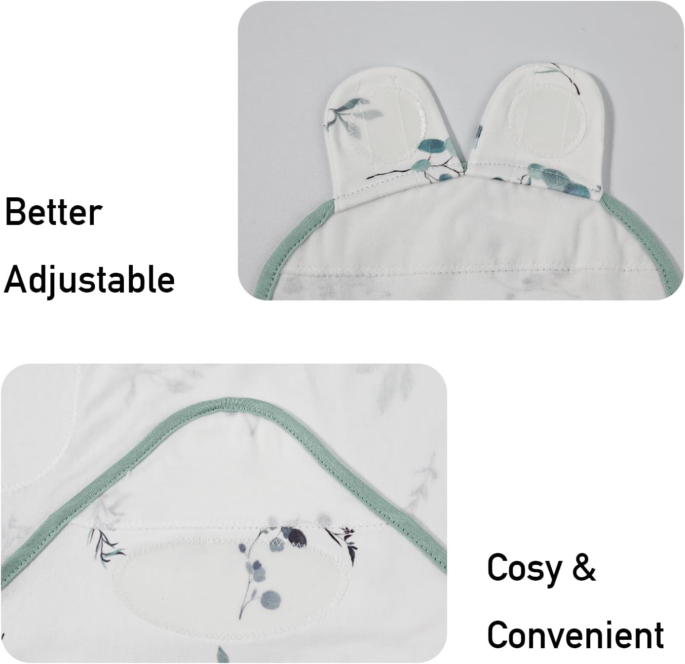 Detalle 2 de Soarwg Kids 0–3 Months Baby Swaddle Blanket Set (3-Pack, Green) – 100% Cotton, Adjustable with Velcro
