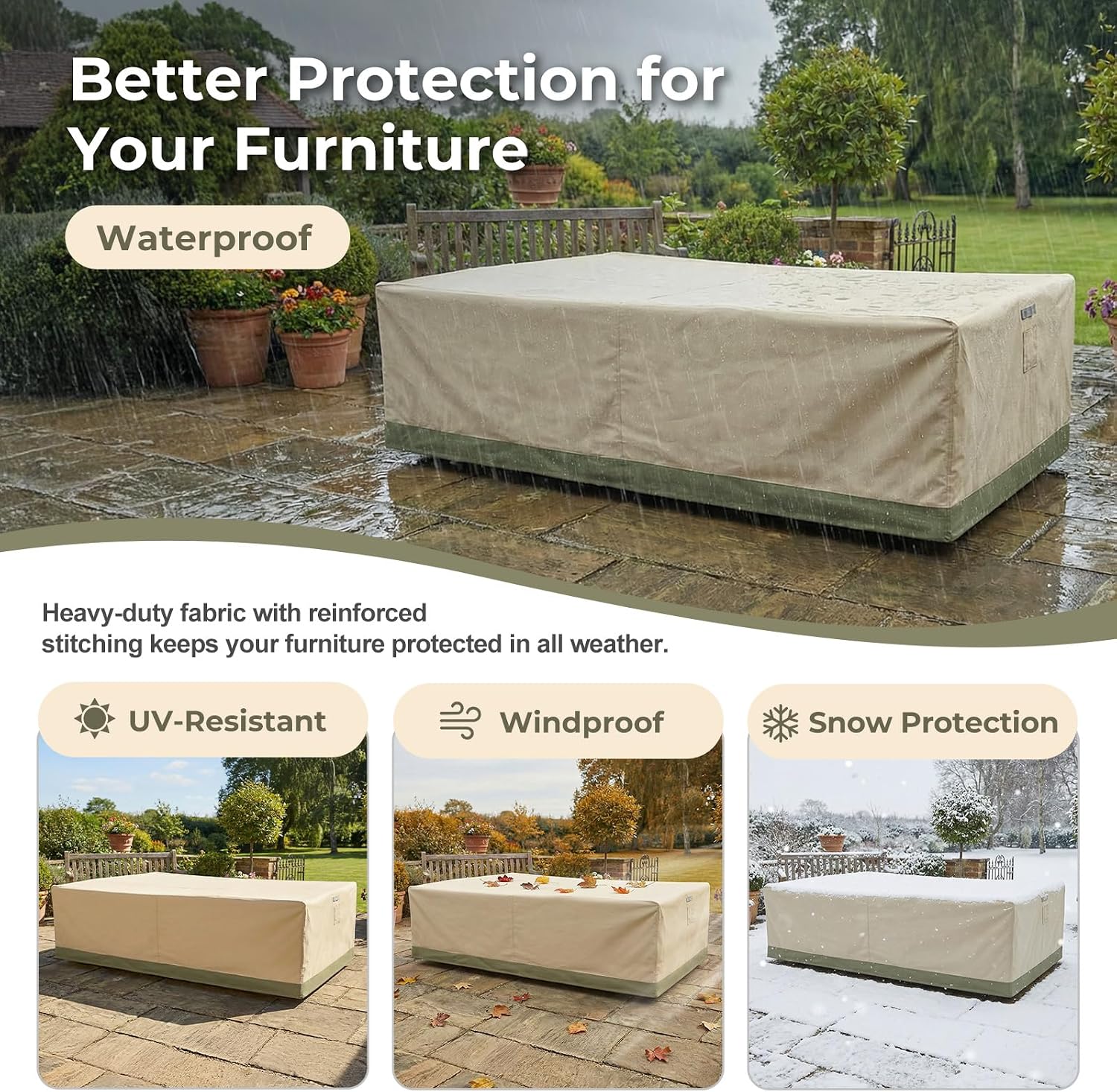 Thumbnail 6 de BPS A484-PKIGN-CAFL0 Patio Furniture Cover, 600D Waterproof and Anti-UV