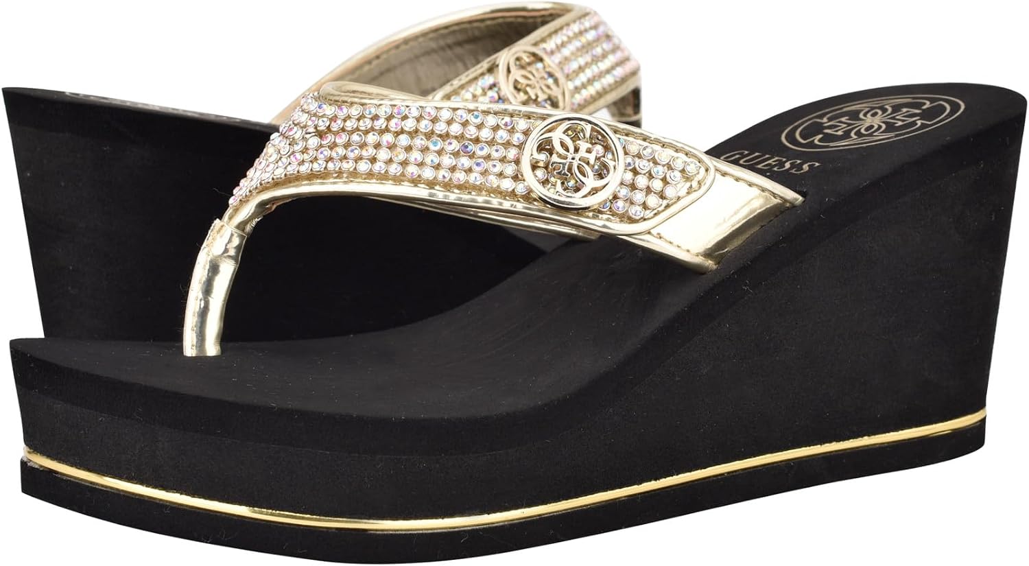Detalle 2 de GUESS Gwsarraly4 TonguesFemme : Sandales à plateforme avec strass