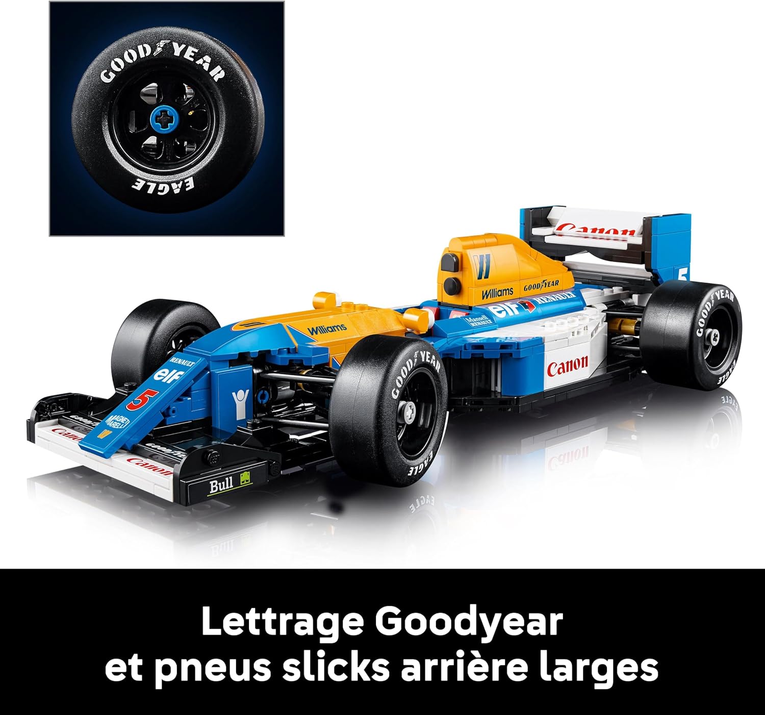 Detalle de LEGO Icons Williams Racing FW14B et Nigel Mansell – Maquette F1 collector