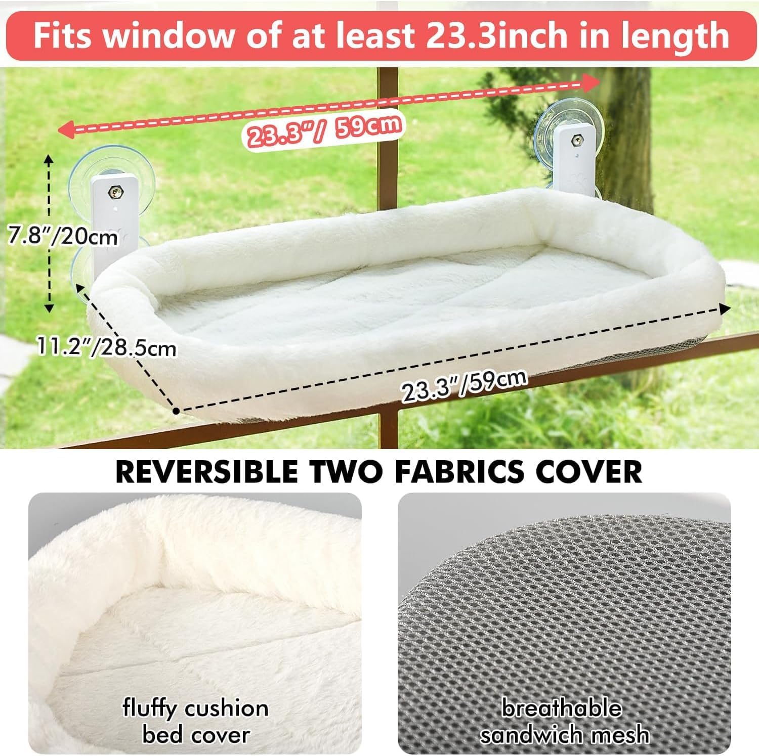 Detalle 2 de Sudadera L-52CM hopfällbar fönsterhängmatta för katt