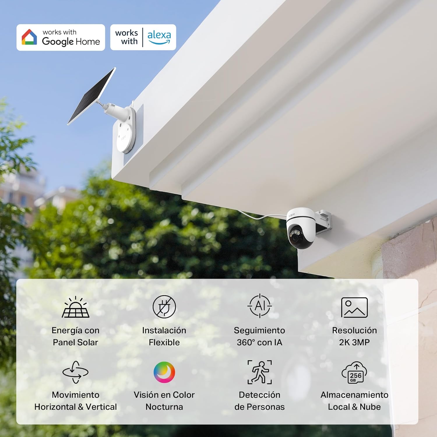 Detalle 2 de Tapo C610 Kit cámara exterior 2K con panel solar