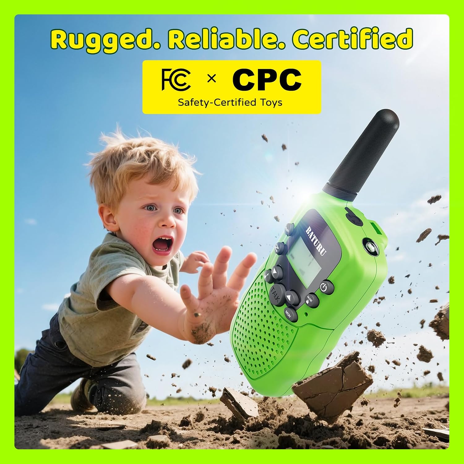 Thumbnail 6 de BATURU T-388 Rechargeable Kids Walkie Talkies, 3-Pack, 22 Channels, USB-C