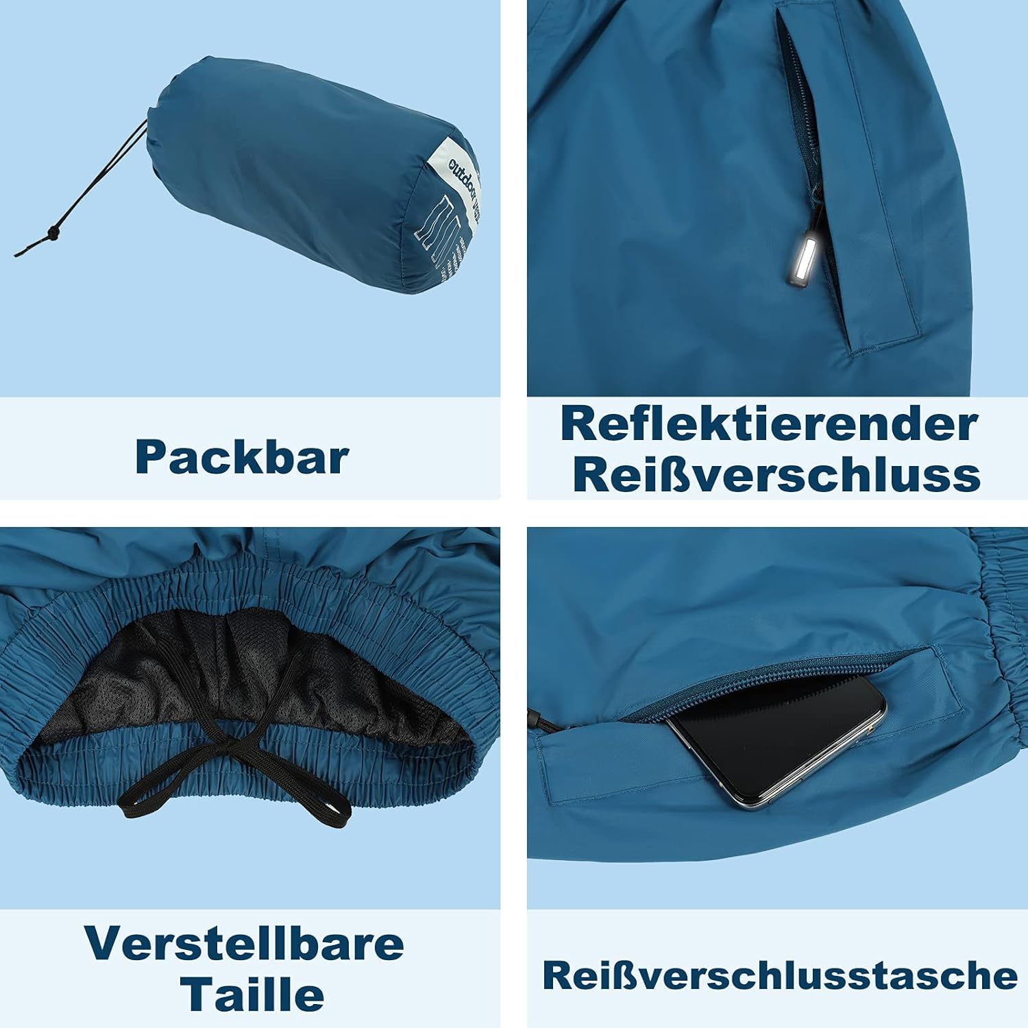 Thumbnail 5 de Outdoor Ventures Damen Regenhose – Wasserdicht, Atmungsaktiv, Packbar und Leichtes Softshell-Modell