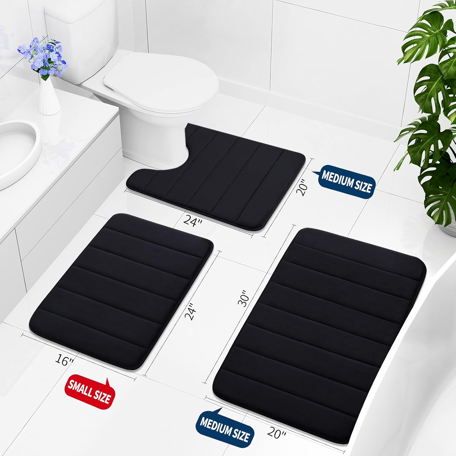 Detalle de Buganda Memory Foam Bath Mat 24 x 16