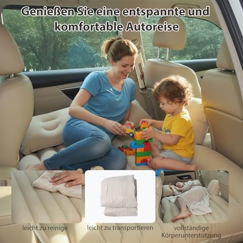 Detalle 2 de Hoapin Auto Matratze SUV – Aufblasbare 135 x 82 x 40 cm mit Luftpumpe, 2-in-1 Schlafmatratze/Schlafsofa