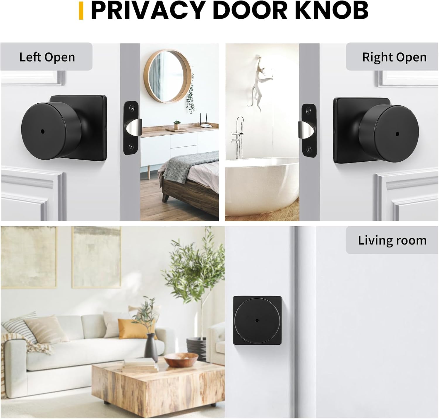 Thumbnail 6 de Goldenwarm Interior Privacy Door Knobs, 6-Pack