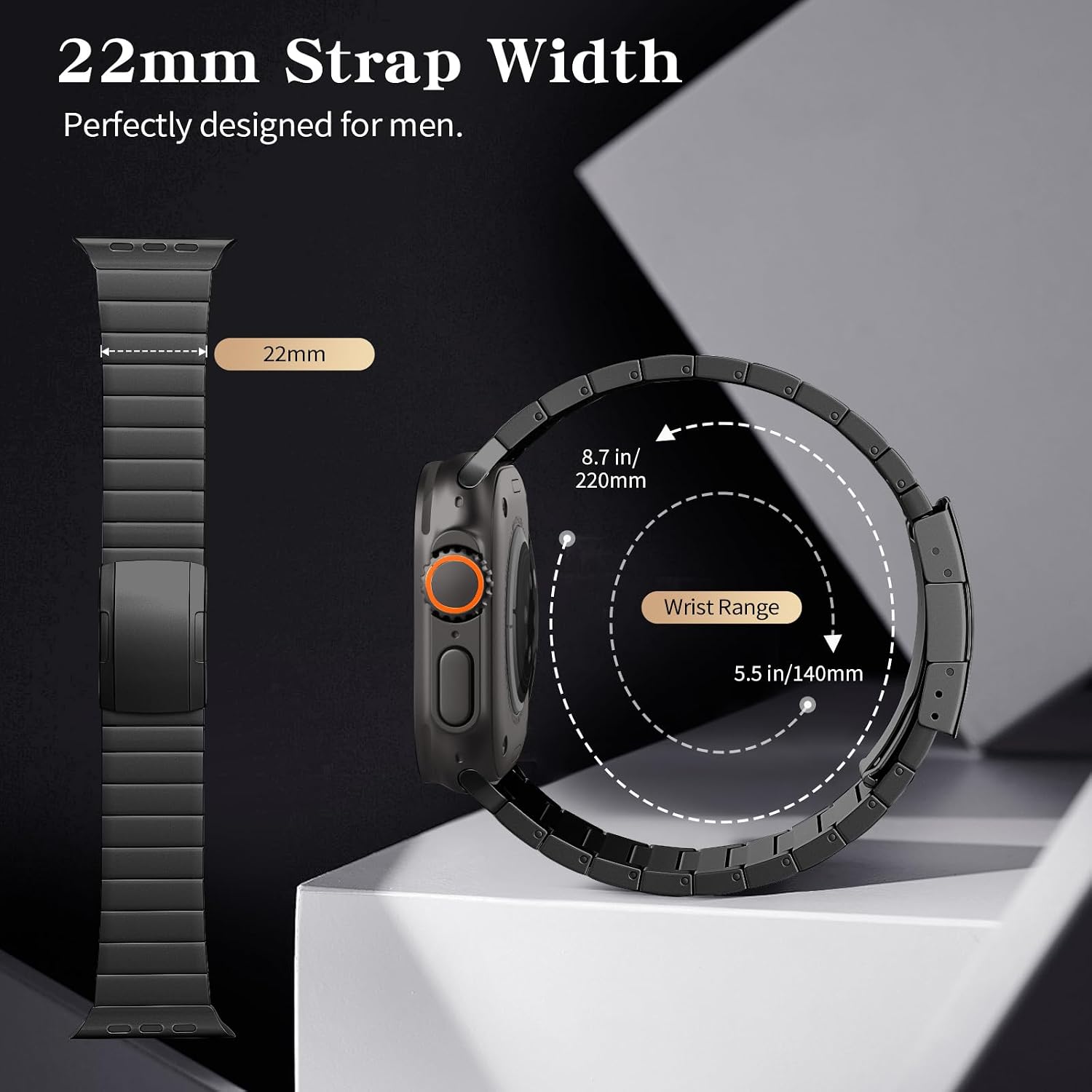 Thumbnail 3 de TiMOVO Titanium Strap for Apple Watch (Ultra 3/2/1, Series 11–1) Detachable Metal Band, Black