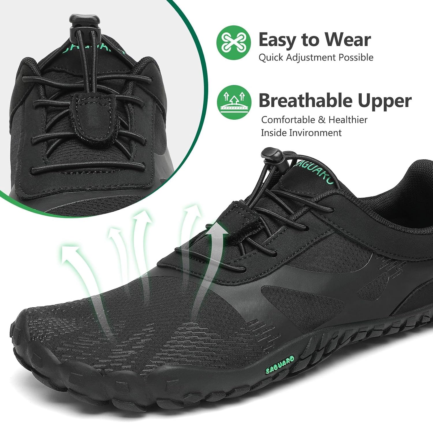 Detalle de SAGUARO Uomo Scarpe Barefoot antiscivolo ad asciugatura rapida per trail, outdoor e indoor