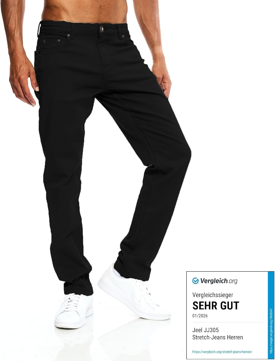 Thumbnail 2 de JEEL Herren-Jeans Regular-Fit Straight-Cut mit Stretch – Basic Washed
