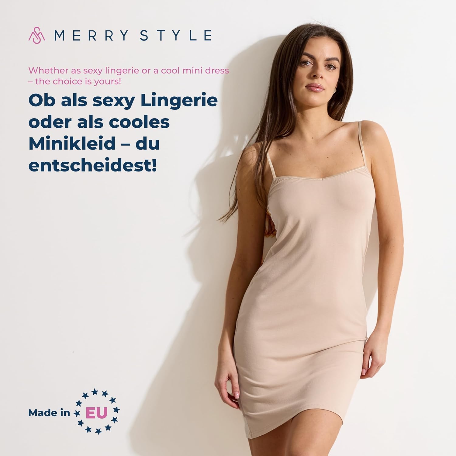 Detalle de Merry Style Damen Unterkleid kurz Petticoat MS10-203 – knie LÄnge, einstellbare Träger