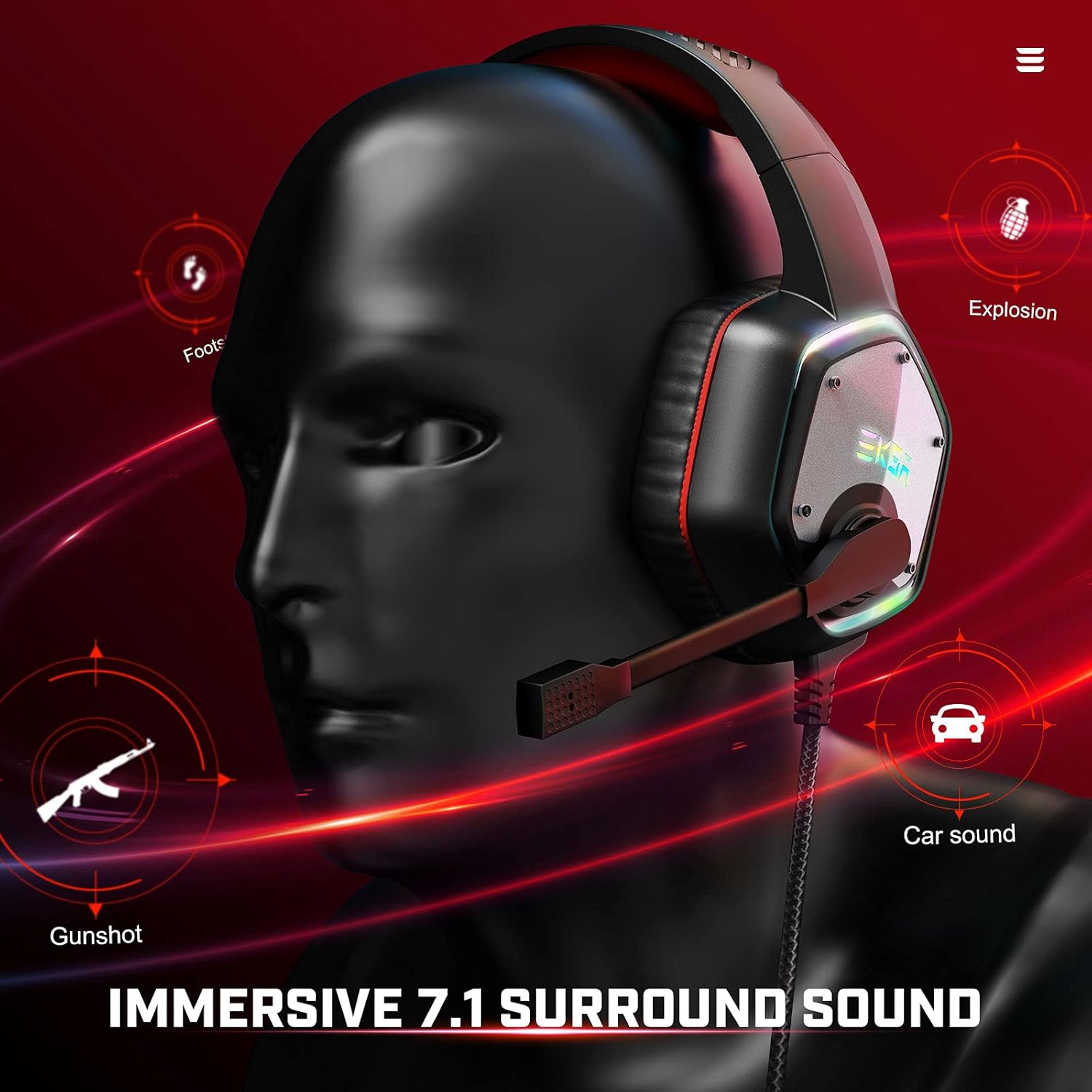 Thumbnail 4 de EKSA E1000 Auriculares gaming USB 7.1