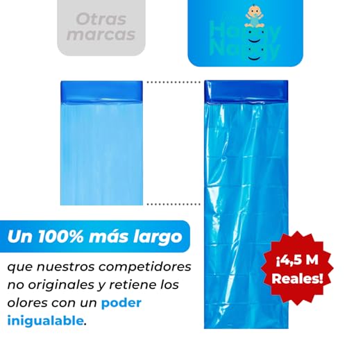 Detalle 2 de My Happy Nappy: Recambios compatibles para Tommee Tippee Twist & Click, Sangenic y más (16 unidades, 4,5 m)