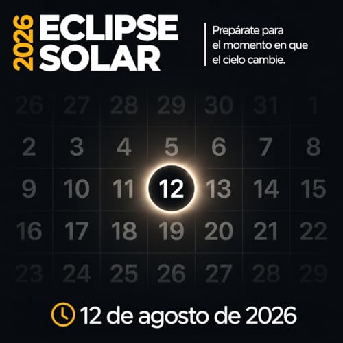 Detalle de Medical king: 12 Gafas Eclipse Solar homologadas ISO 12312-2 – Pack de 12 con 2 filtros para smartphone y guía de observación (Eclipse 2026)