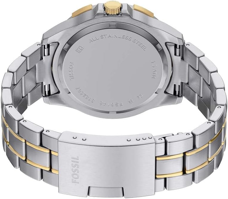 Detalle de FOSSIL Garrett Herrenuhr – Quarz Multifunktion, Edelstahlarmband, 44 mm Gehäuse