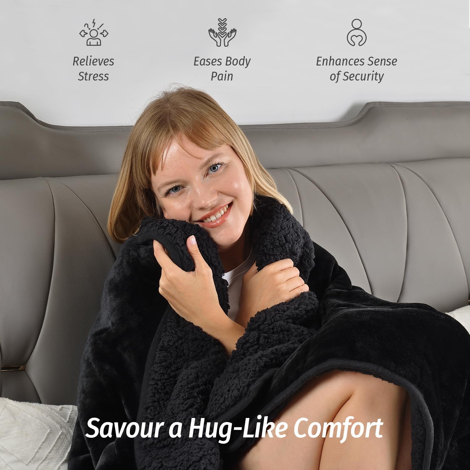 Detalle 2 de Wemore Sherpa Fleece Weighted Blanket 15 lbs