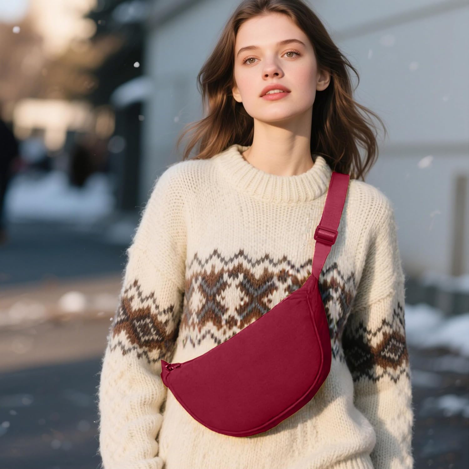 Detalle de ZhengYue Nylon Crescent Hobo Bag Small