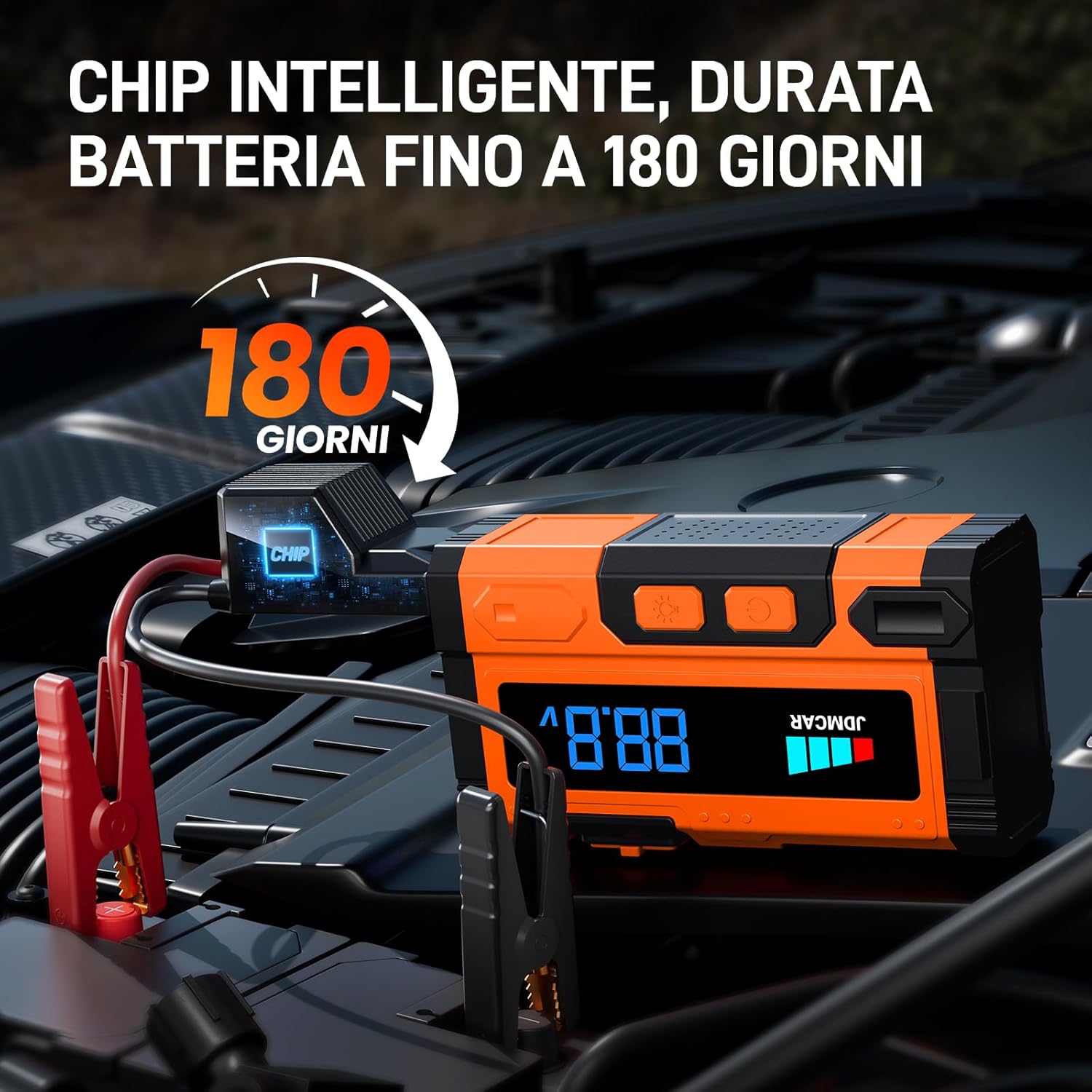 Thumbnail 6 de JDMCAR 9000A Booster Avviamento Auto – Avviatore Batteria Portatile 12V con LCD, 9.0L Benzina / 8.5L Diesel