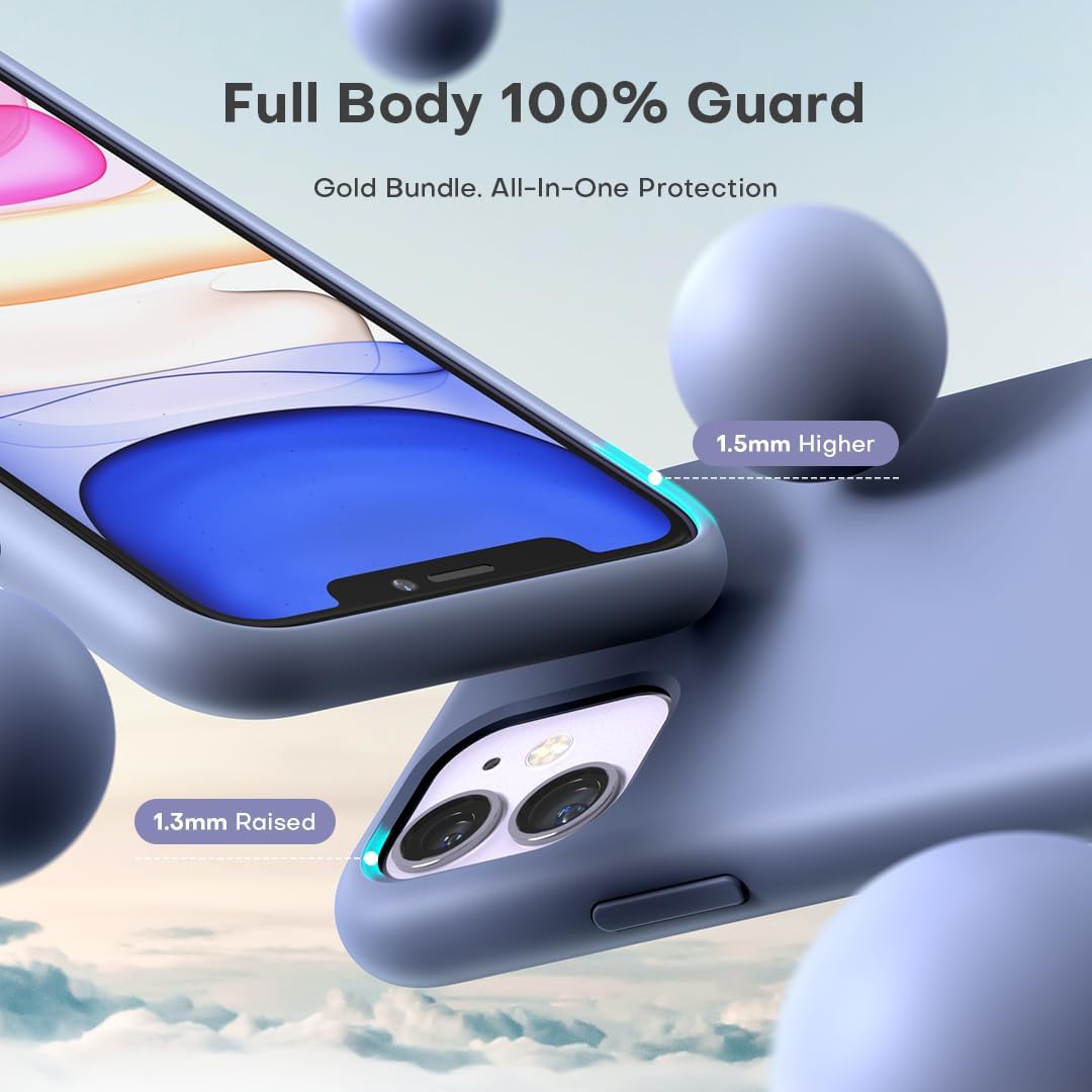 Detalle de TOCOL Liquid Silicone iPhone 11 Case (6.1-inch) in Lavender Gray