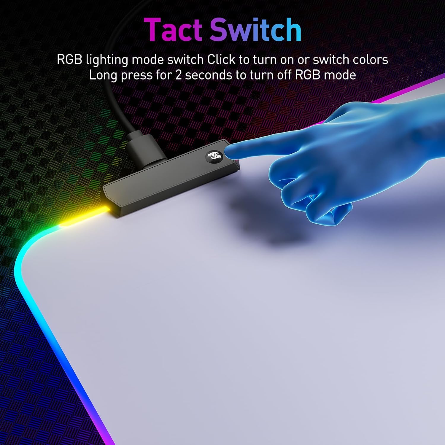 Detalle 2 de DR CATCH GE2-12W RGB Mouse Pad, 14 Lighting Modes, Waterproof Surface