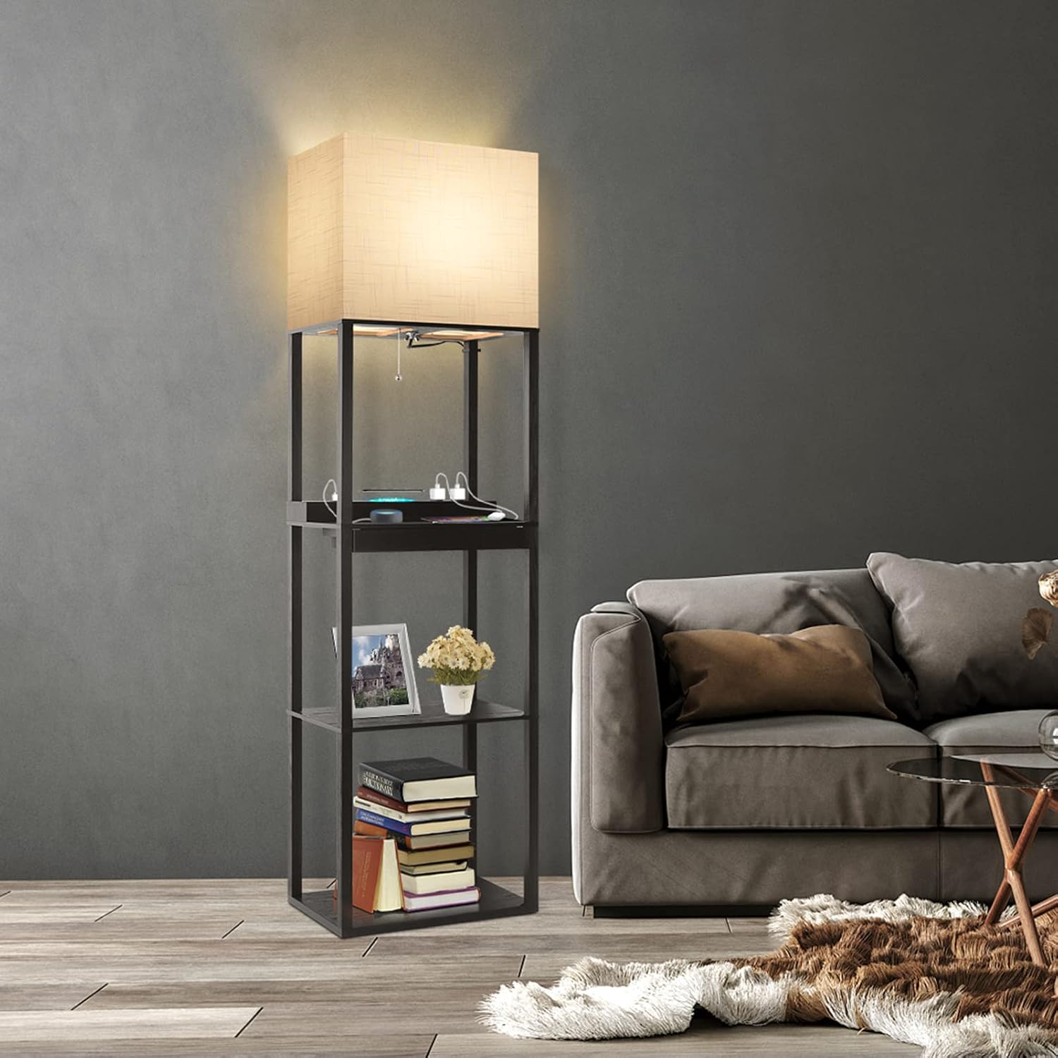 Thumbnail 6 de RUNTOP Plus Floor Lamp with Shelves, 15W LED Bulb