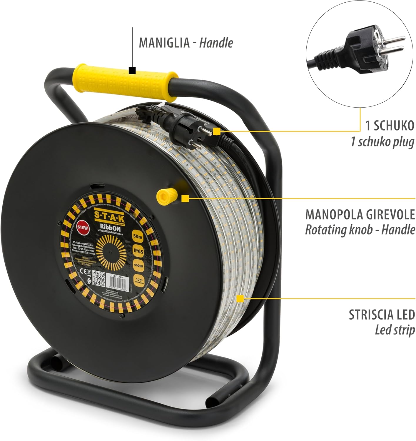 Thumbnail 3 de Velamp Ribbon 50m: Ruban LED IP65 65.000 Lumens – Noir