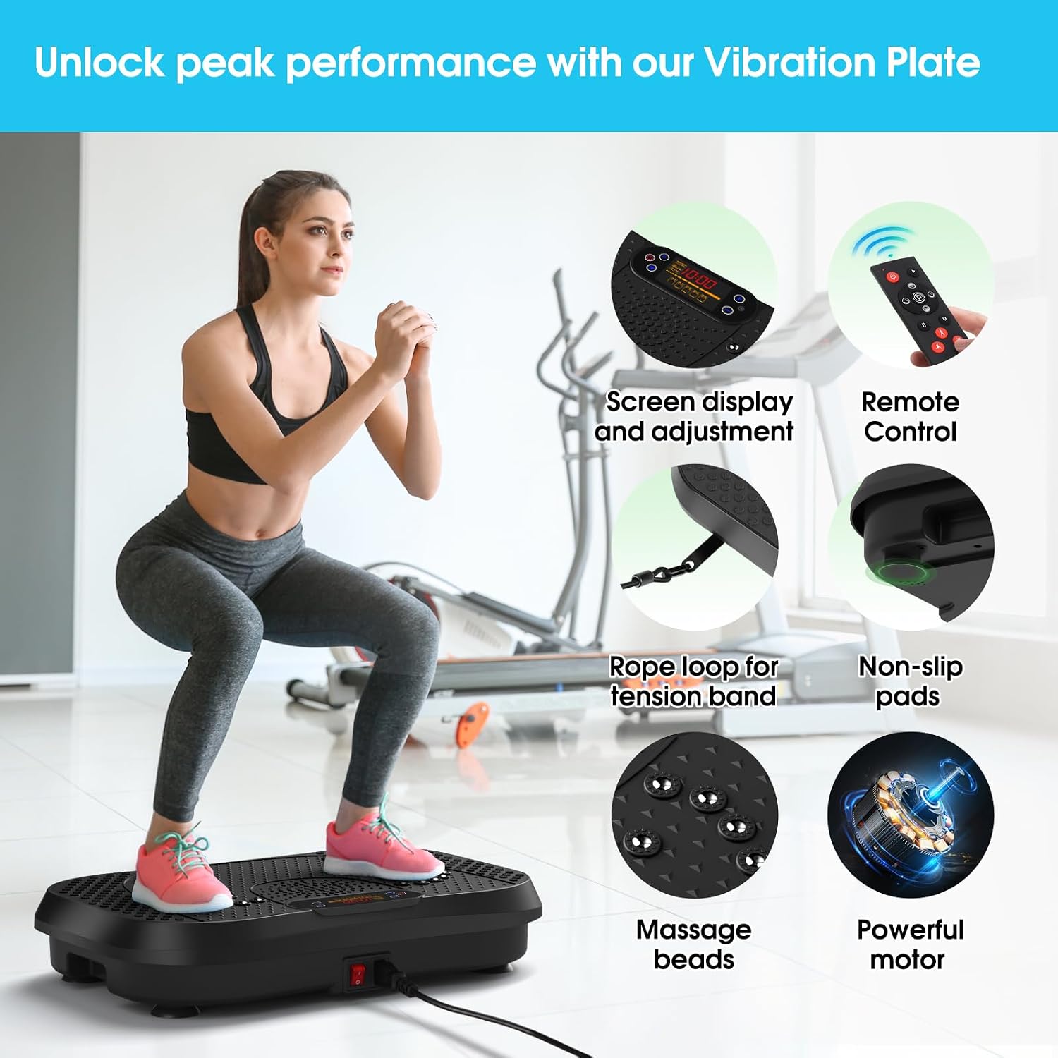 Detalle de SoftGym Vibration Plate Exercise Machine for Lymphatic Drainage & Full-Body Workouts (up to 450 lb capacity)