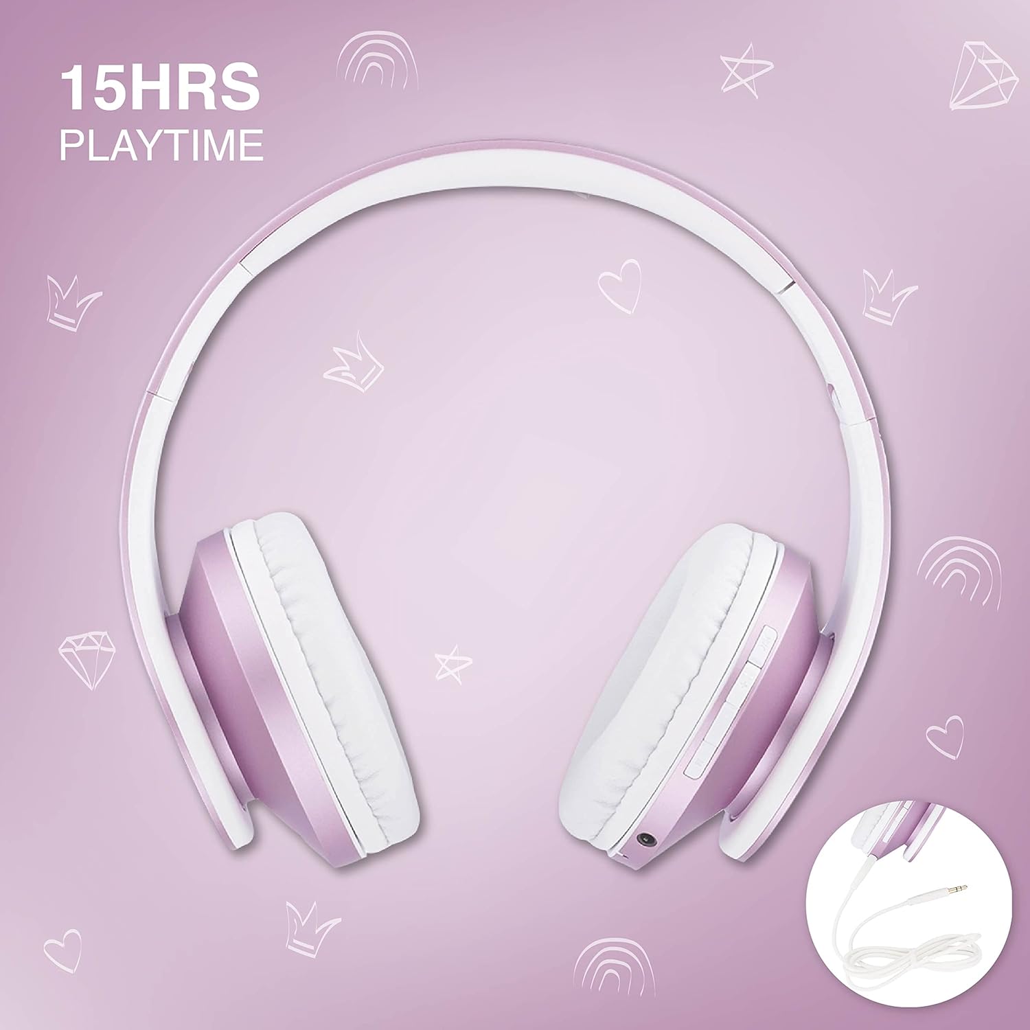 Thumbnail 7 de PowerLocus Auriculares Niños Bluetooth, Plegables y Limitados